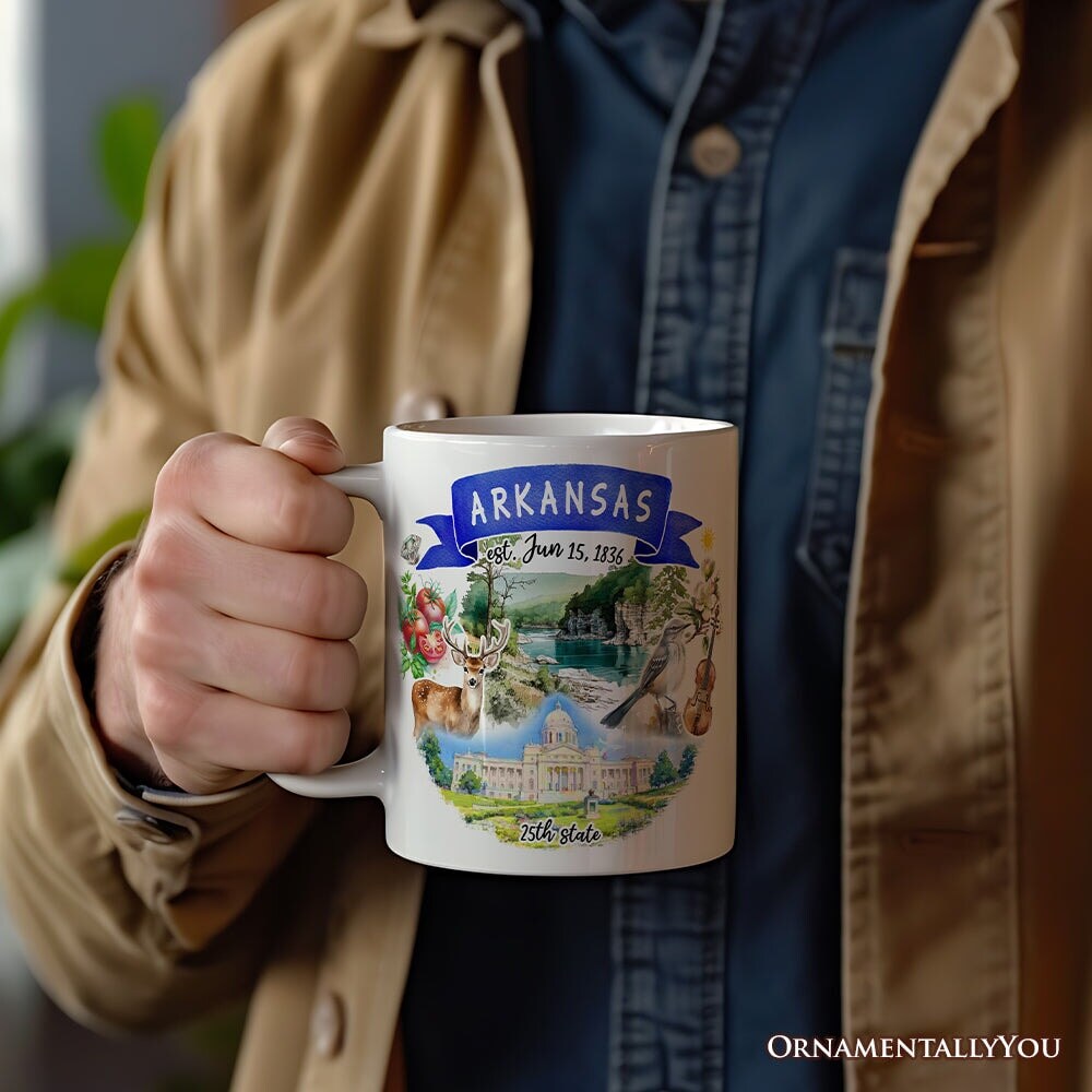 Artistic Arkansas State Themes and Landmarks Mug