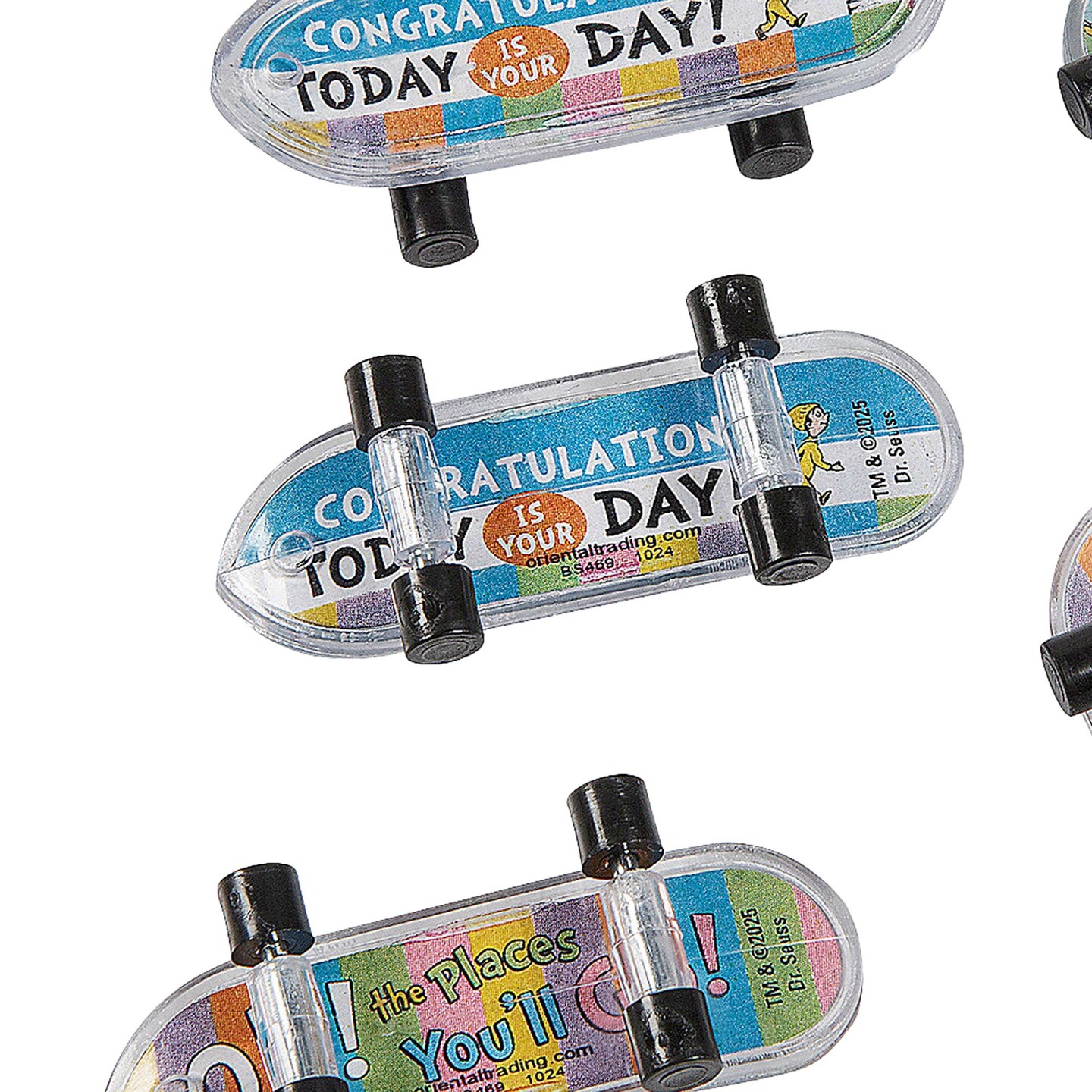 2&#x22; x 1/2&#x22; Mini Dr. Seuss Oh the Places You&#x2019;ll Go Skateboards 36ct