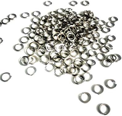 250pcs Heavy Duty Small Stainless Steel Split Rings and Split Ring Pliers, Open Jump Rings and Fishing Plier Tool Kit for Saltwater Fishing Lure Connector