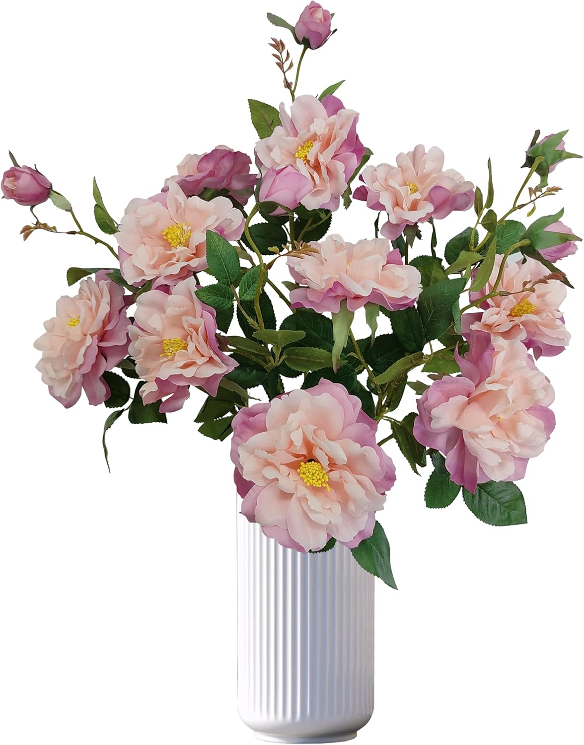 Pink Silk Peonies with Stems Real Look, 5 pcs Fake Peonies Artificial Flowers,Faux Peony Flowers for Decorations,Peony Artificial Flowers for Floral Arrangements