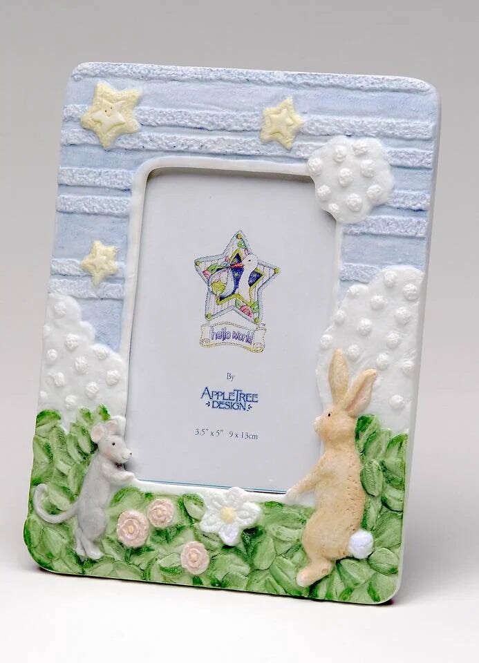 Ceramic Baby Photo Frame for 3.5&#x22; x 5&#x22; Photo, Baby Shower Gift, Home Decor, Nursery Room Decor, Gift for New Parents
