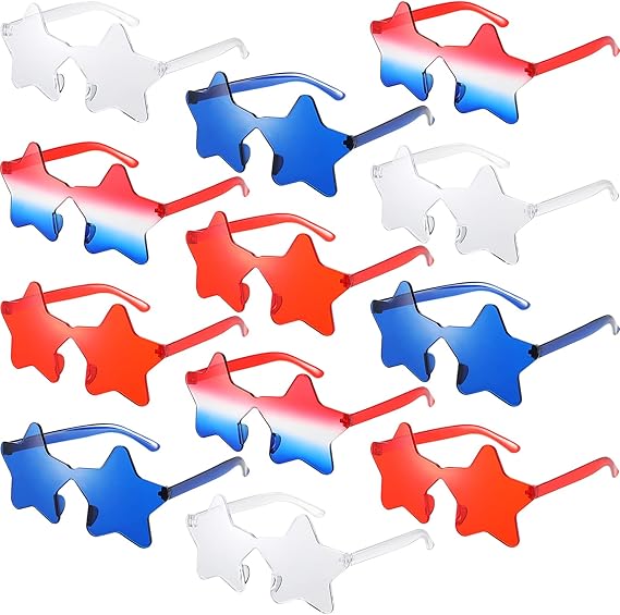 Star Shaped Sunglasses Bulk 4th of July Star Glasses Patriotic Glasses for Independence Day Party Favors