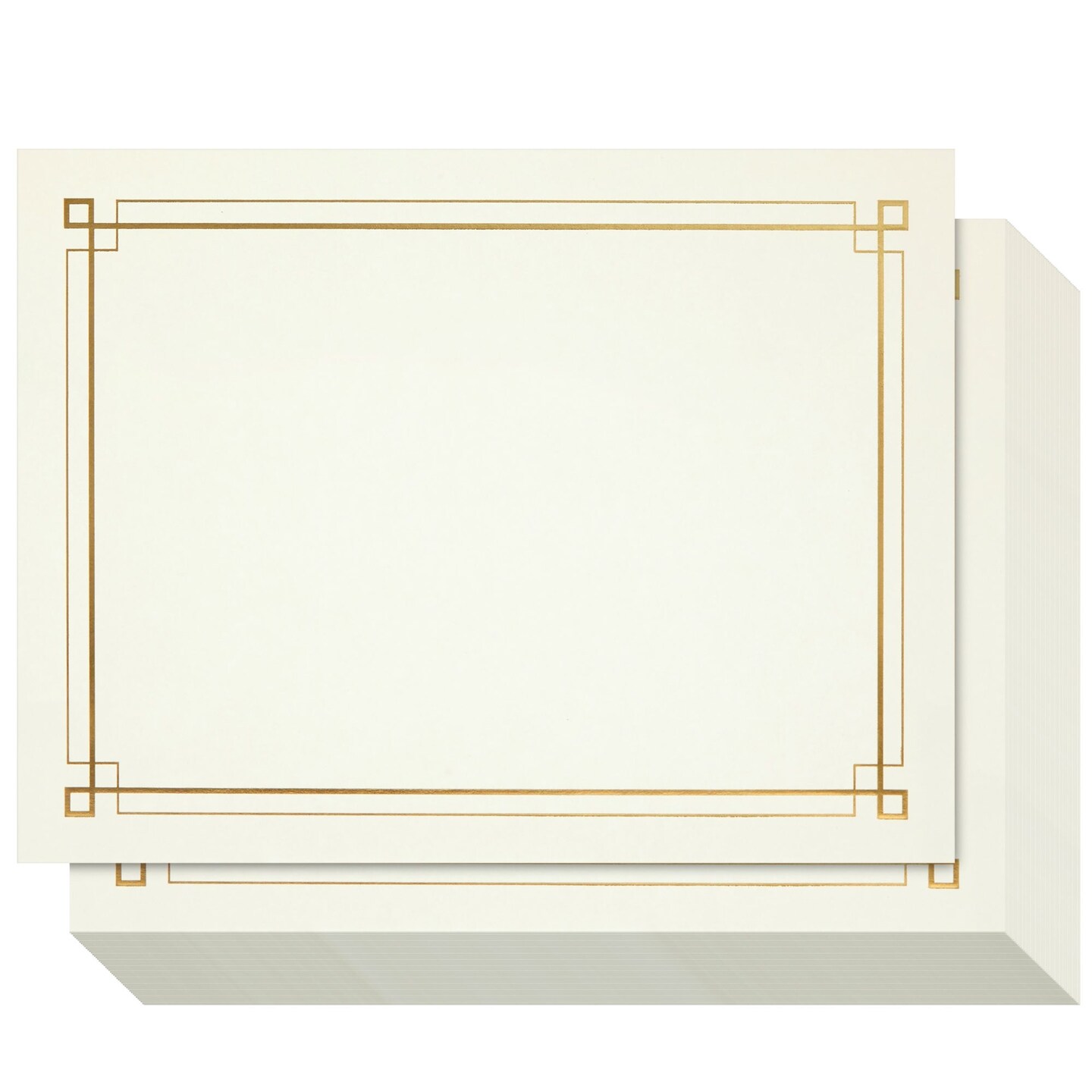 Certificate Paper with Metallic Gold Foil Border, Award Certificates (Ivory, 8.5 x 11 in, 48-Pack)