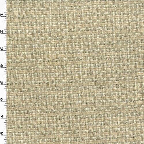 Forest Green Printed Beige Wool Blend Dobby Jacketing Fabric By the Yard