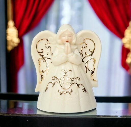 Ceramic Praying Angel Tealight Holder, Religious D&#xE9;cor, Religious Gift, Church D&#xE9;cor, Church Gift, Baptism Gift