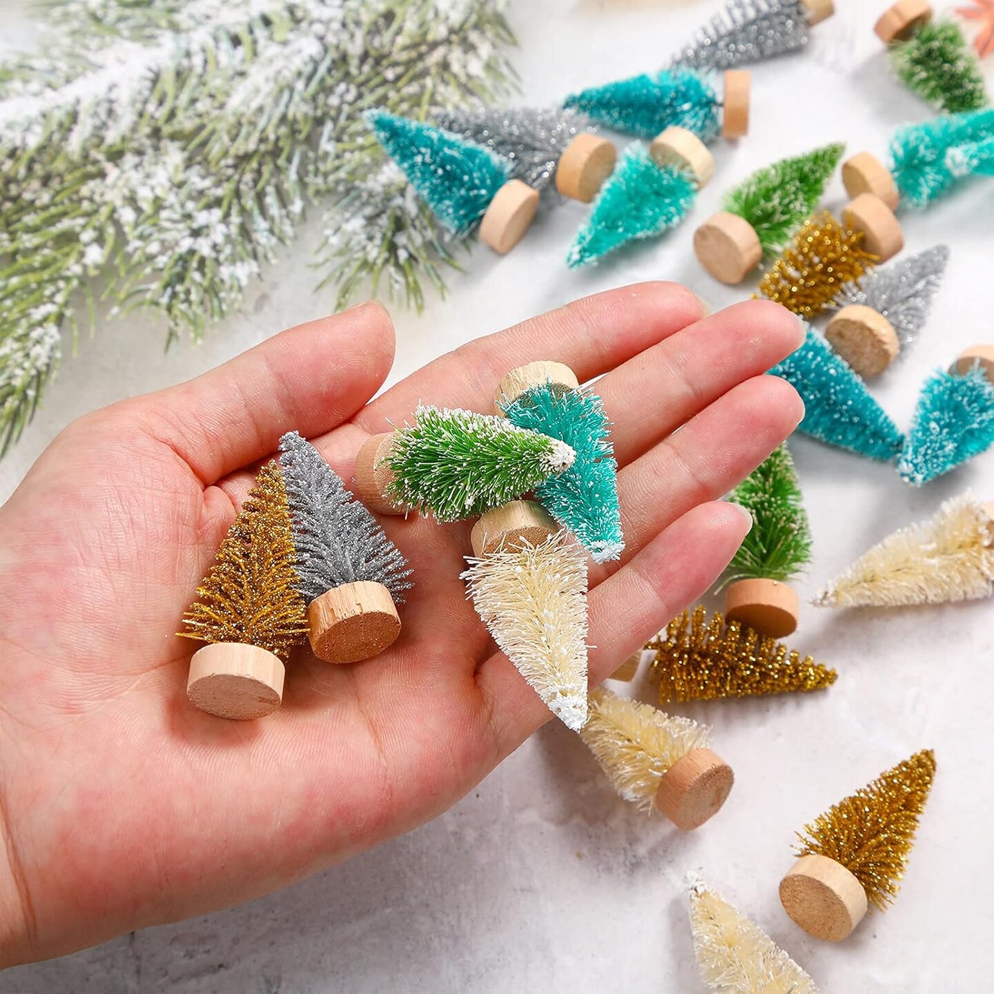 Christmas Winter Snow Tabletop for Crafts Display Decor (Multi-Color)