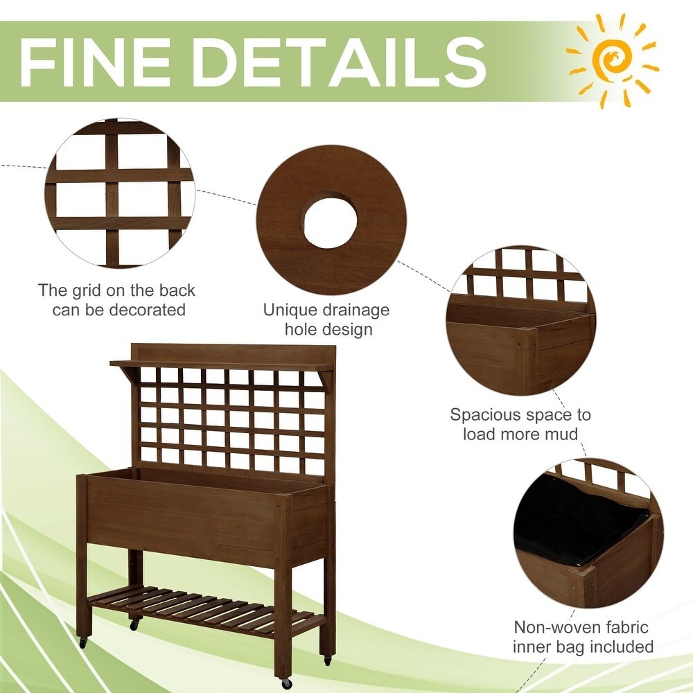 Wooden Elevated Raised Garden Bed Planter Box