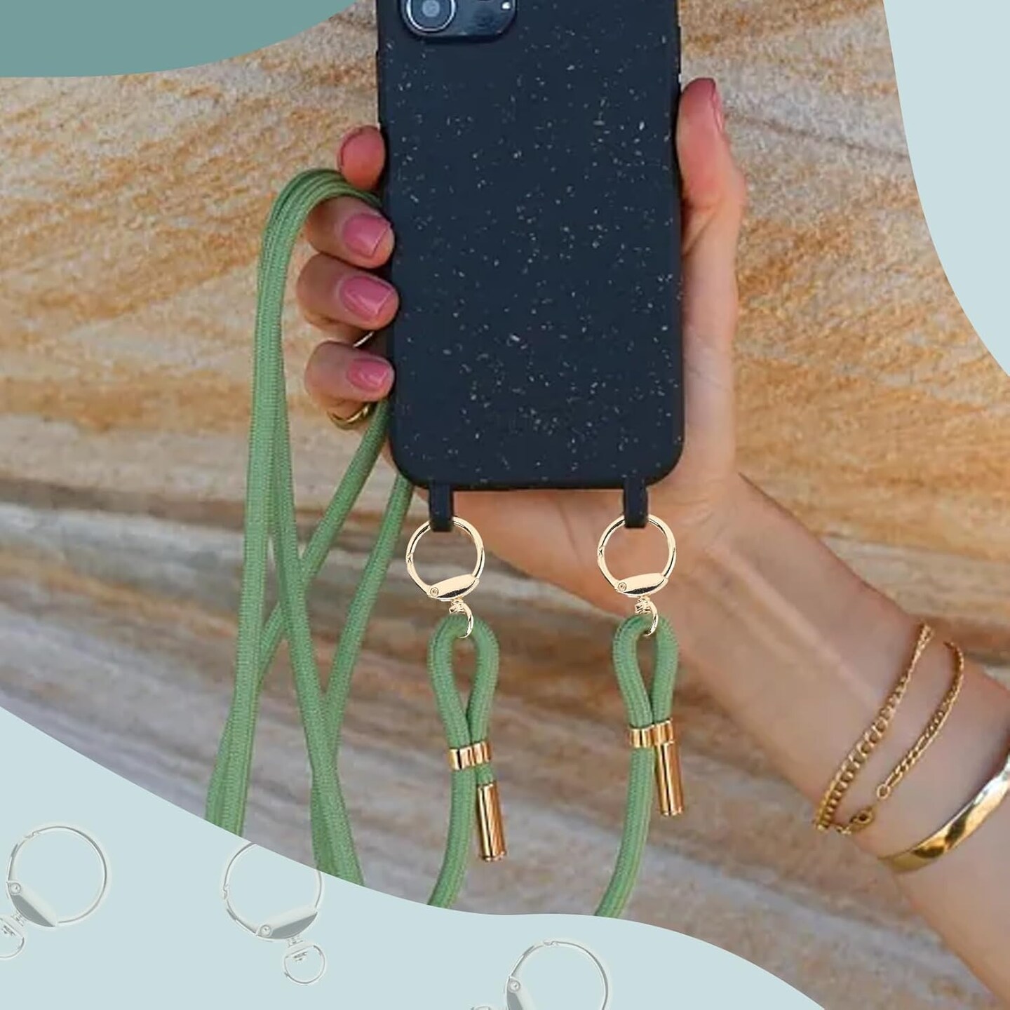 12pcs Round Spring Snap Hooks Swivel Ring Carabiner Clips Eyelet O Rings Buckle for Bags Belts Keychain Purses DIY Accessory (Gold)