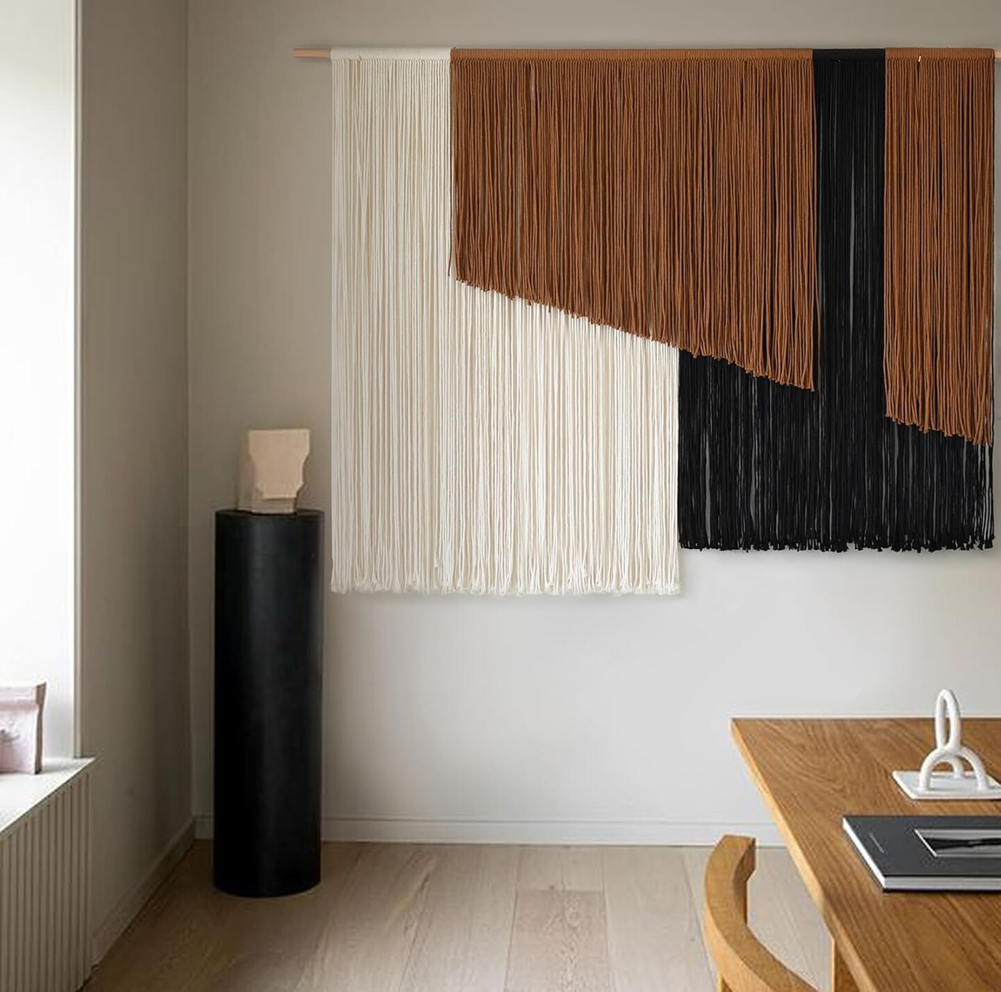Large Macrame Wall Hanging Dip Dyed Fiber Macrame Wall Decor Boho Cord Living Room Wall Art 57&#x22; Wx43&#x22; L