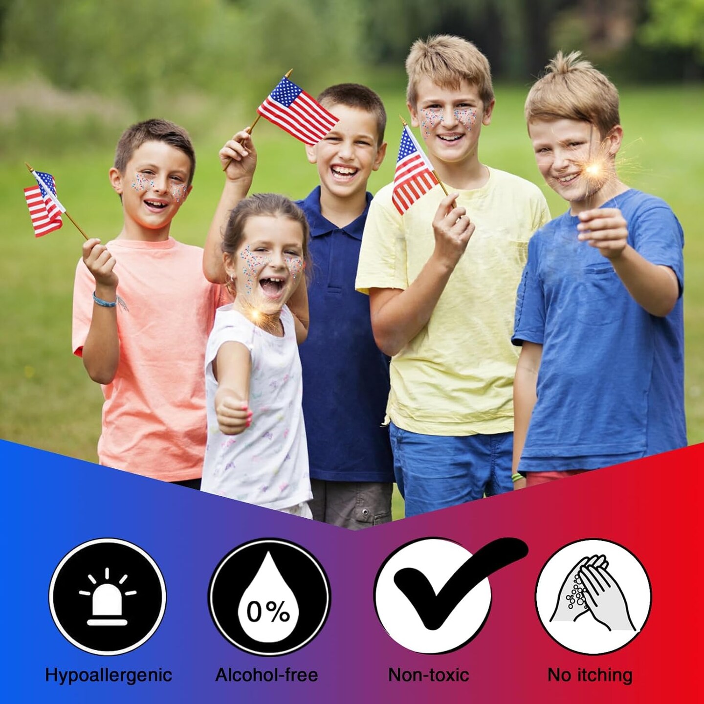 Red White and Blue Body Glitter,4th of July Accessories,4th of July Outfits for Women Kids,Fourth of July Patriotic Face Glitter for Independence Day President's Day Patriotic Veterans Day