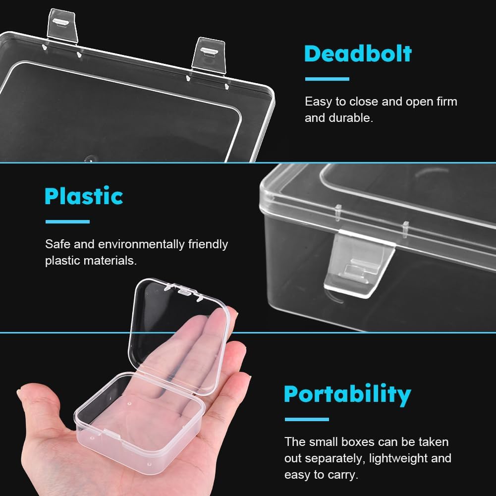 Bead Organizer Box, 30Pcs Small Clear Bead Plastic Storage Containers Portable Art Storage Case Mini Bead Organizers Jewelry Beads Storage Box Set for Bracelet Making DIY Jewelry Craft Nail