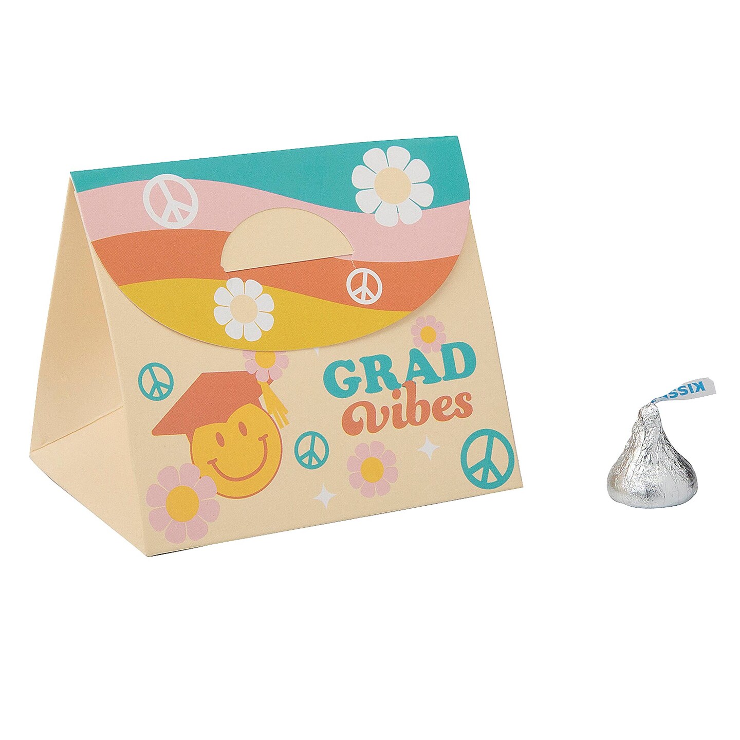 Groovy Grad Vibes Cardstock Party Favor Boxes Pack of 12