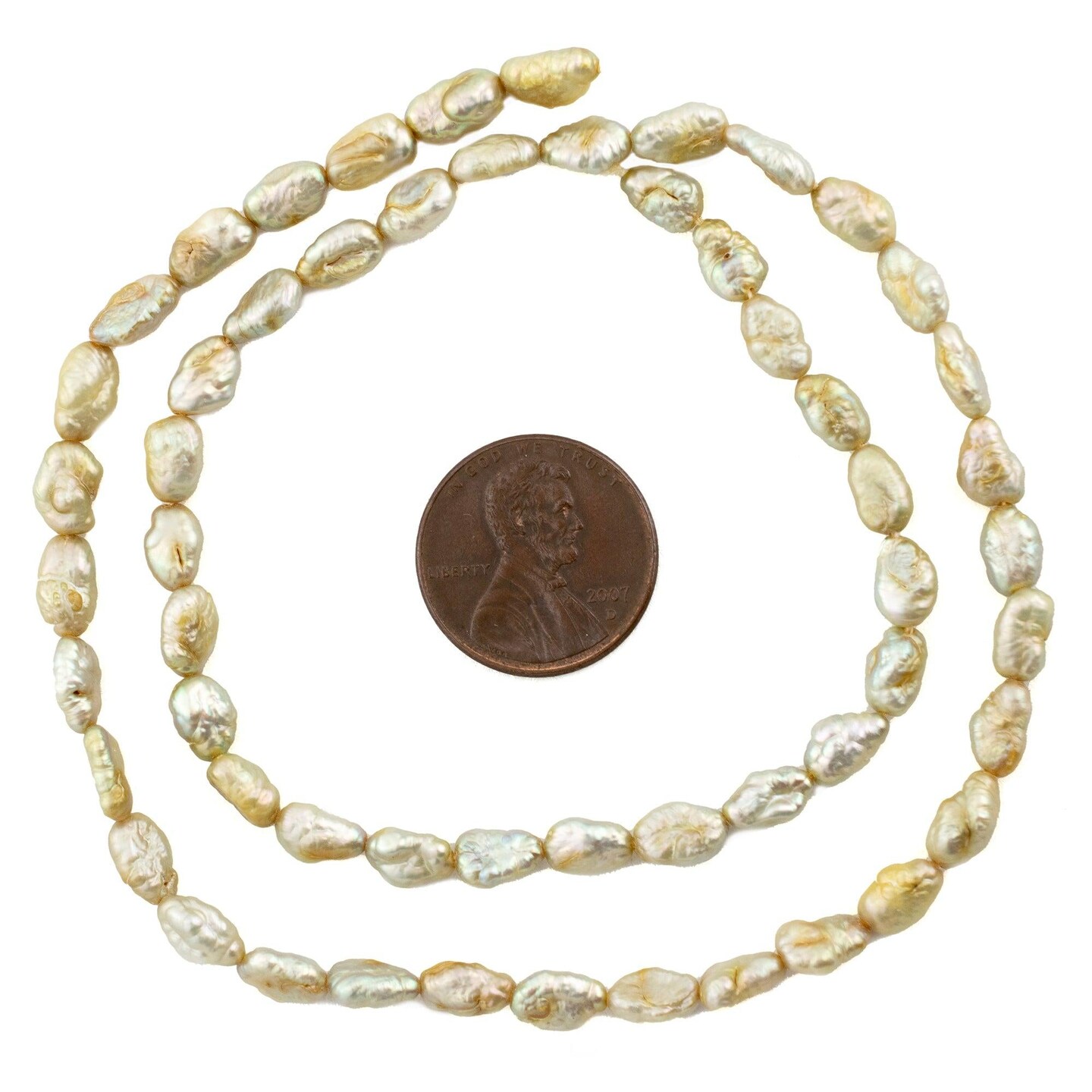 The Bead Chest Vintage Japanese Rice Pearl Beads: Authentic Craft Beading Supplies | Yellow | Full Strand
