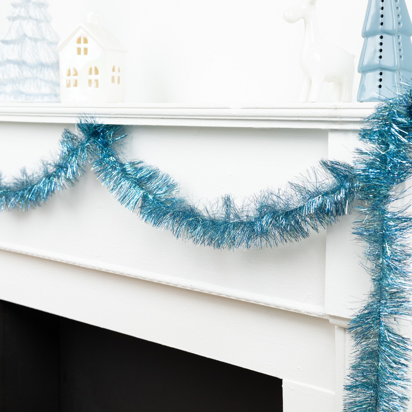 Northlight Two-Tone Shiny Tinsel Christmas Garland - 36&#x27; X 3&#x22; - Blue
