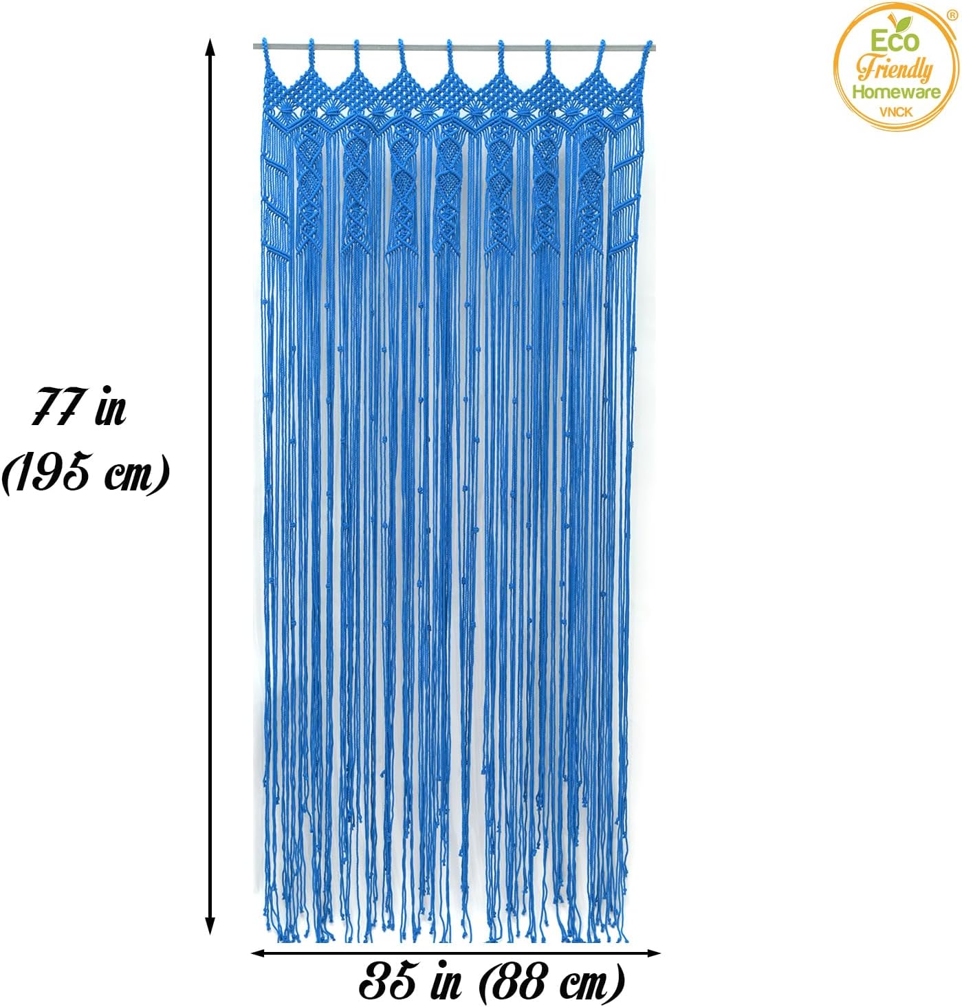 Macrame Curtains Boho, Beaded Curtains For Doorways, Macrame Wall Hanging, Bead Doorway Curtain, Boho Backdrop, Hanging Beads For Doorways, Beaded curtains L77&#x22; X W35&#x22; (Macrame Curtain-Blue)