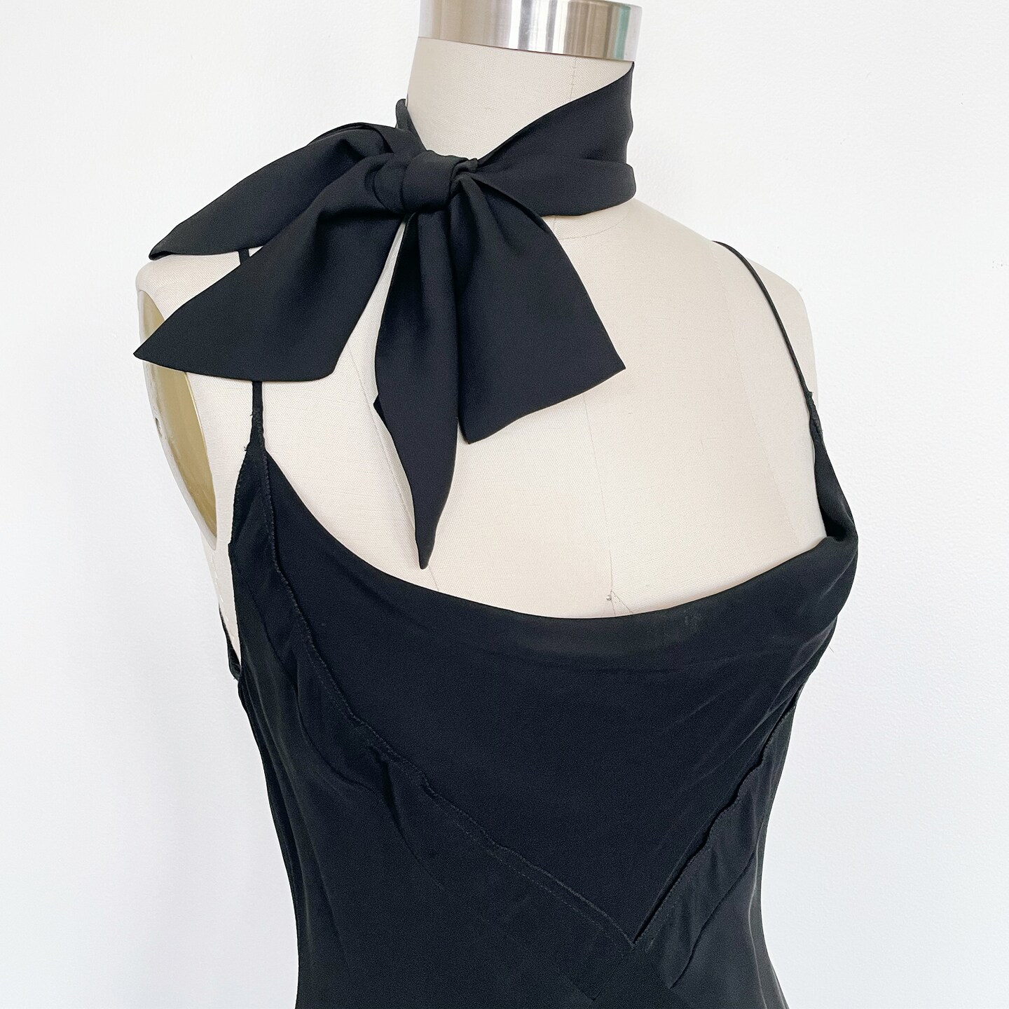 princess polly baby blue dress Scarf-Detail Wrap Mini Dress - Black main image 0