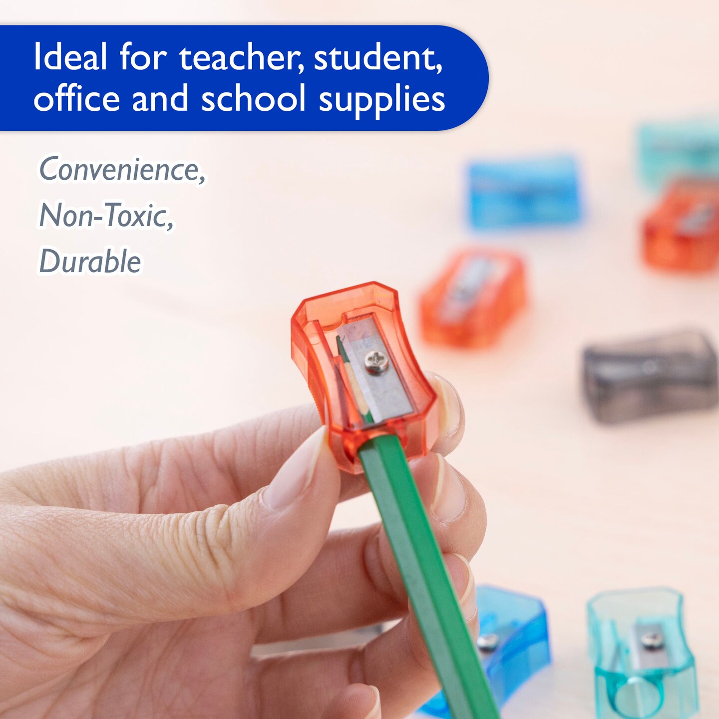 BAZIC Felix Square Transparent Pencil Sharpener (12/Pack)