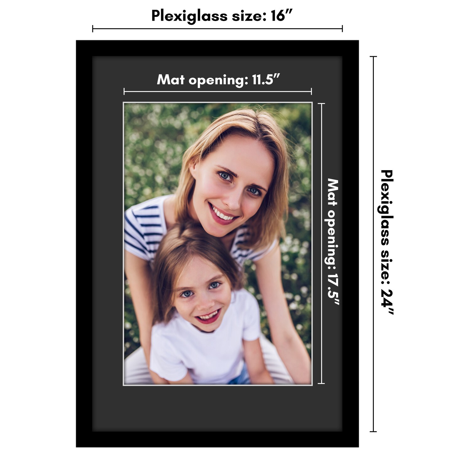 Americanflat Black Poster Frame with Black Mat - Engineered Wood Picture Frame with Plexiglass Front Cover - Wide Picture Frame