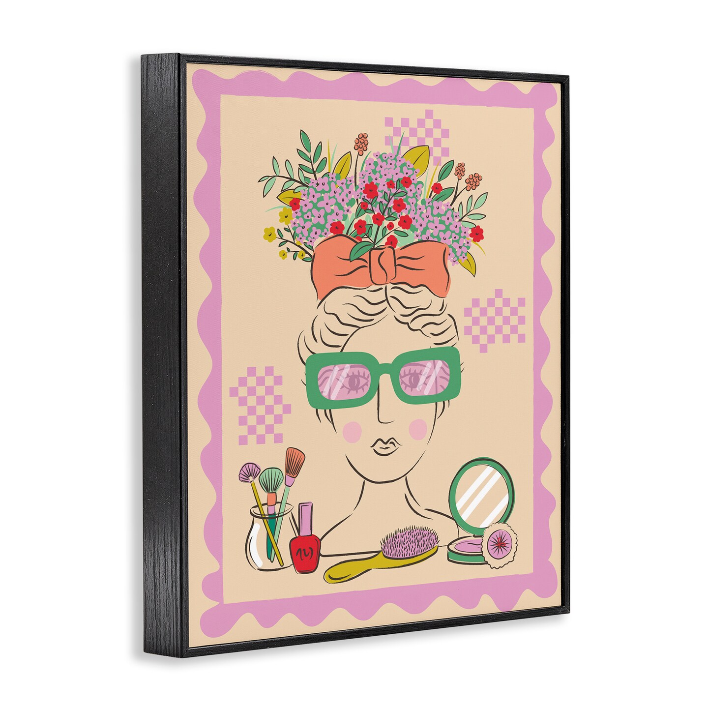 Stupell Industries Makeup & Fashion Boudoir Framed Giclee Wall Art Design by Lisa Perry Whitebutton