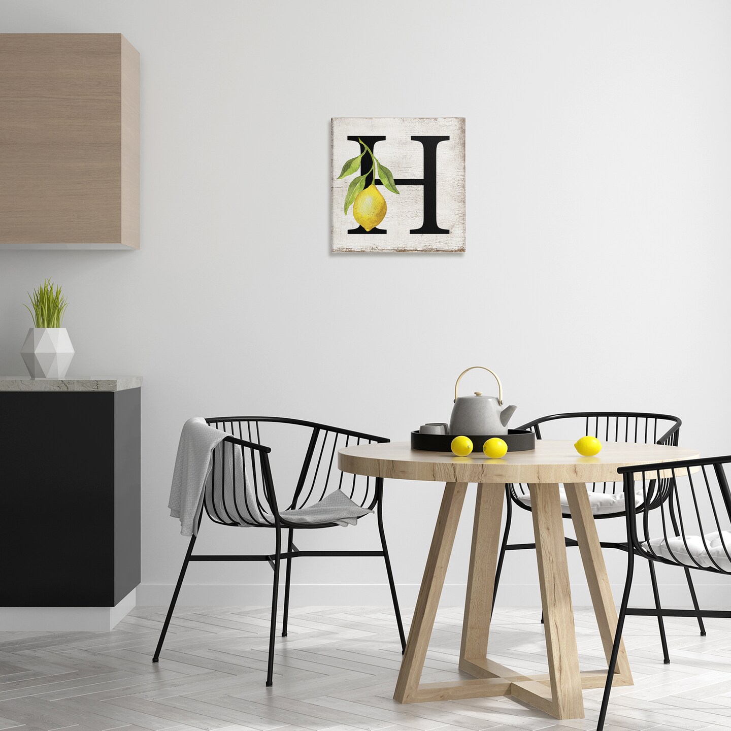 Stupell Industries H with Lemon Letter Canvas Wall Art Design by Creatif Belle