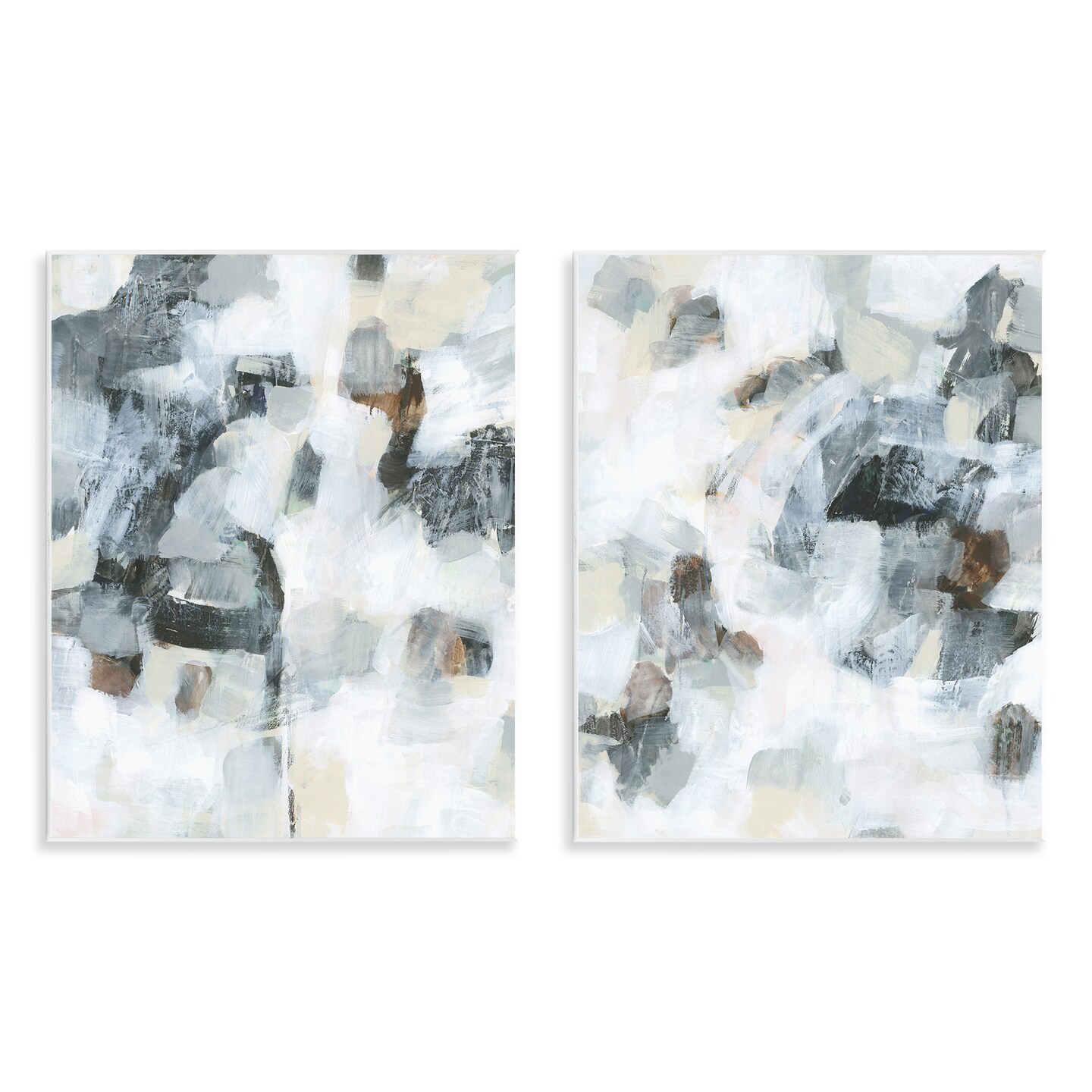 Stupell Industries Grey Faded Abstraction 2pc Wall Plaque Art Set Design by June Erica Vess