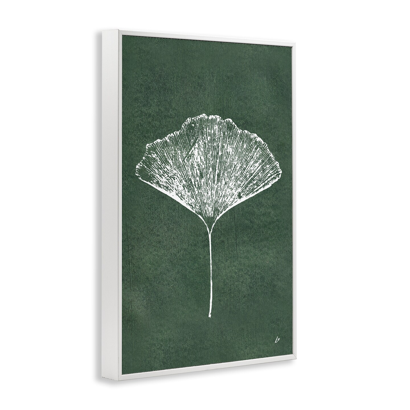 Stupell Industries Ginkgo Impression on Green Framed Giclee Wall Art Design by Lydia Orange