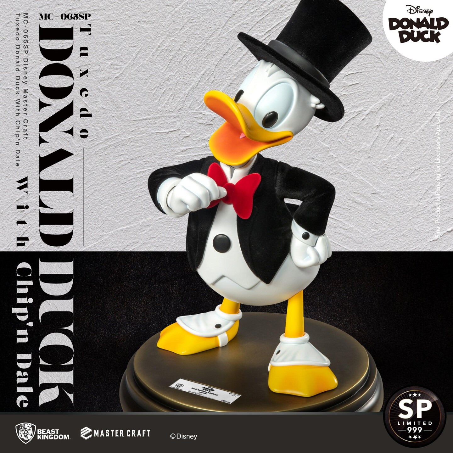 Disney Master Craft Tuxedo Donald Duck (With Chip&#x27;n Dale) Table Top Statue