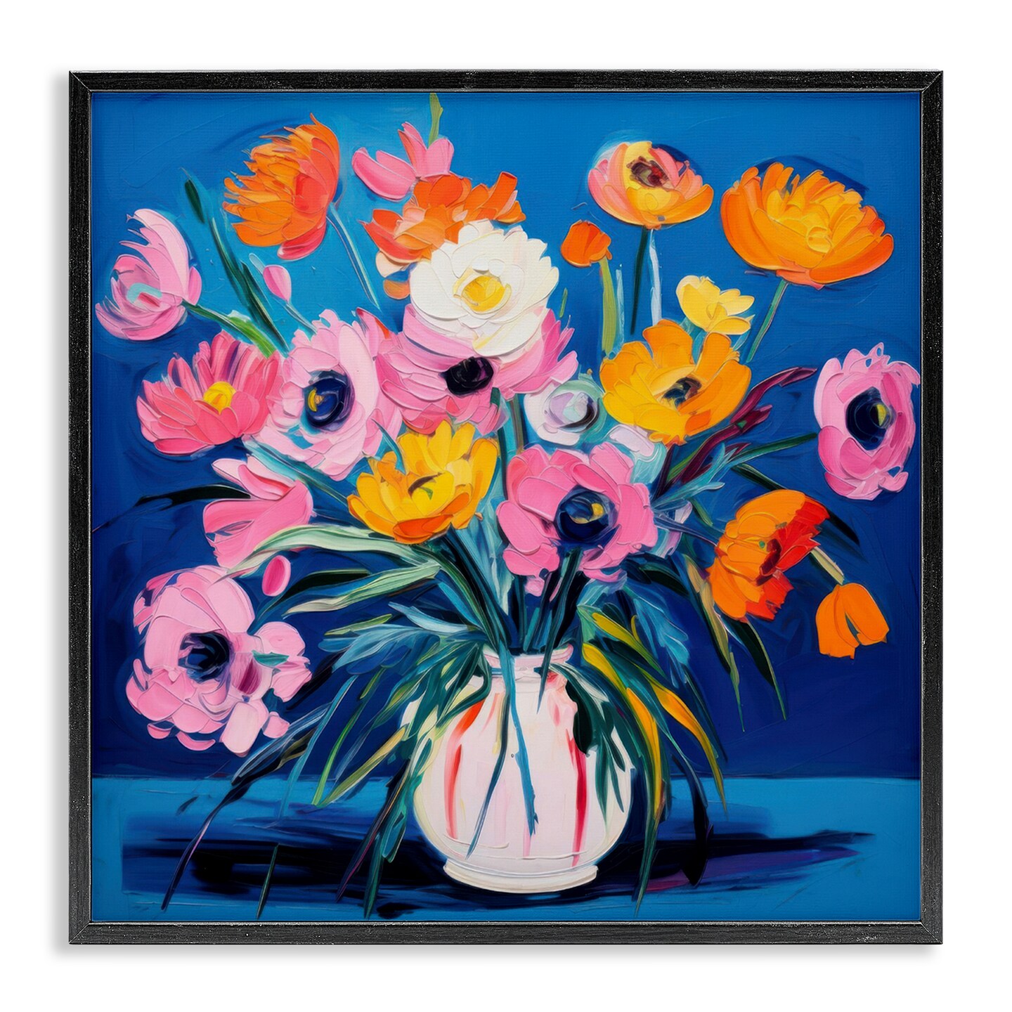 Stupell Industries Bright Poppies Bouquet Framed Giclee Wall Art Design by LSR Design Studio