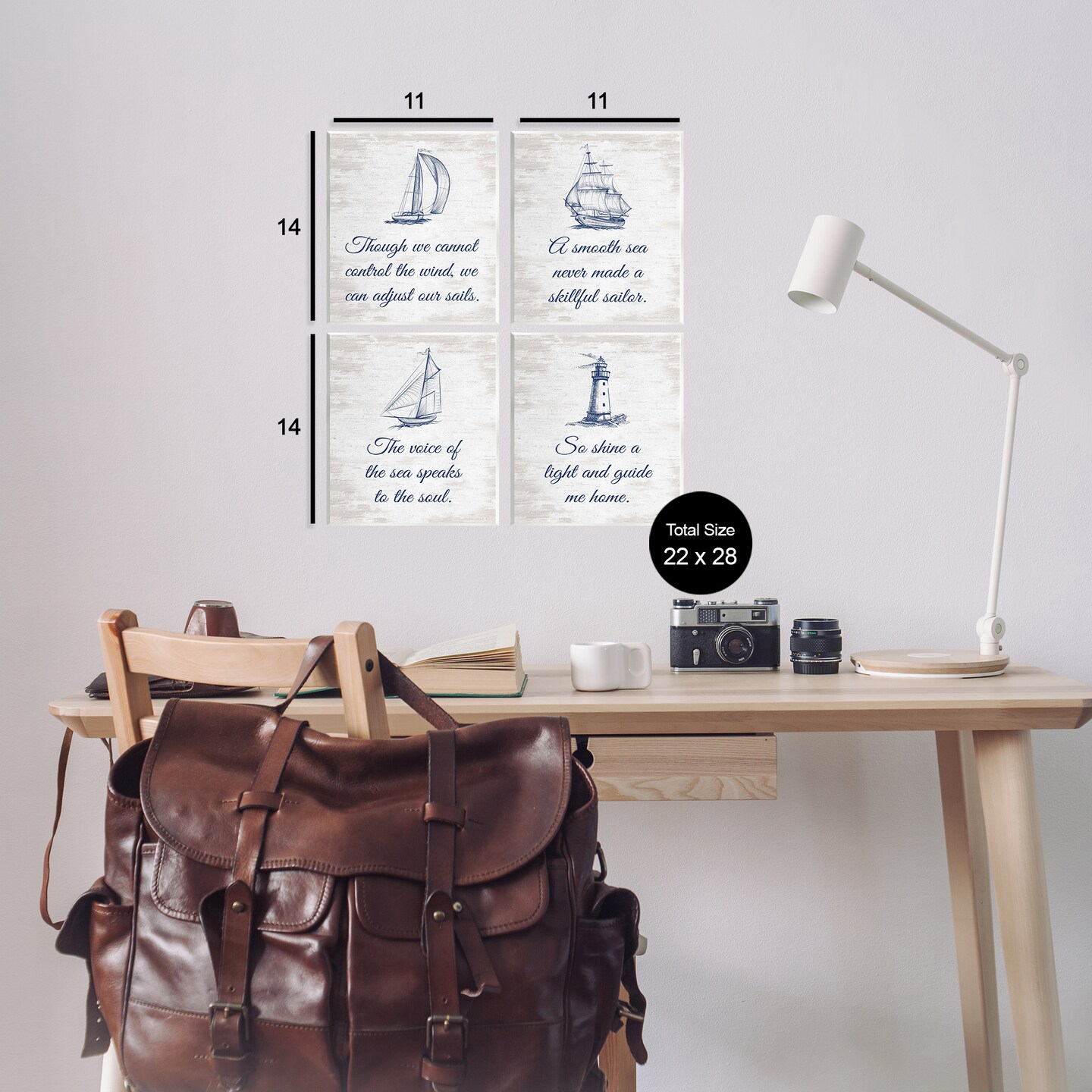 Stupell Industries Timeless Nautical Phrases 4pc Wall Plaque Art Set Design by Lettered and Lined