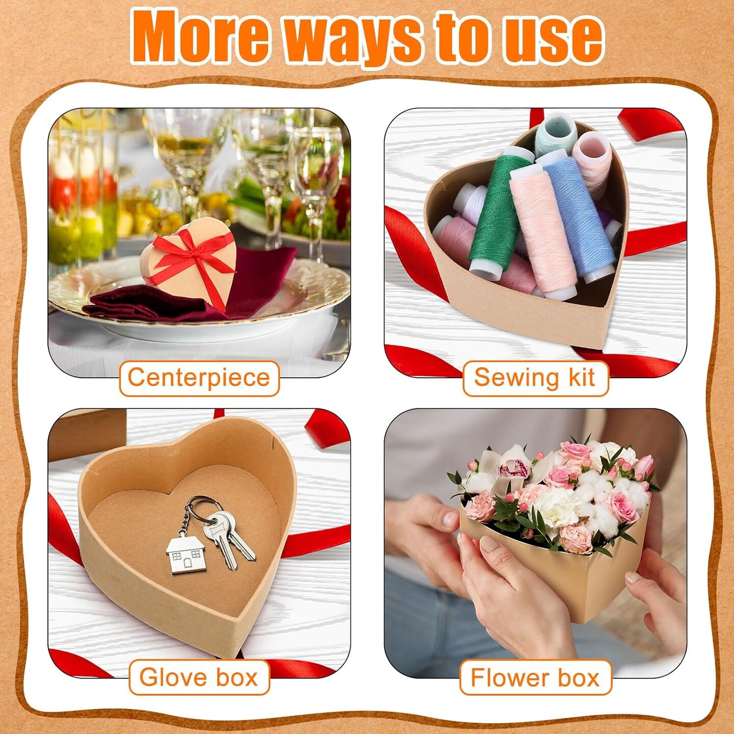 48-Piece Heart-Shaped Paper Mache Gift Boxes &#x2013; 3.9&#x22; DIY Craft Boxes with Lids for Painting, Decoupage &#x26; Jewelry Storage
