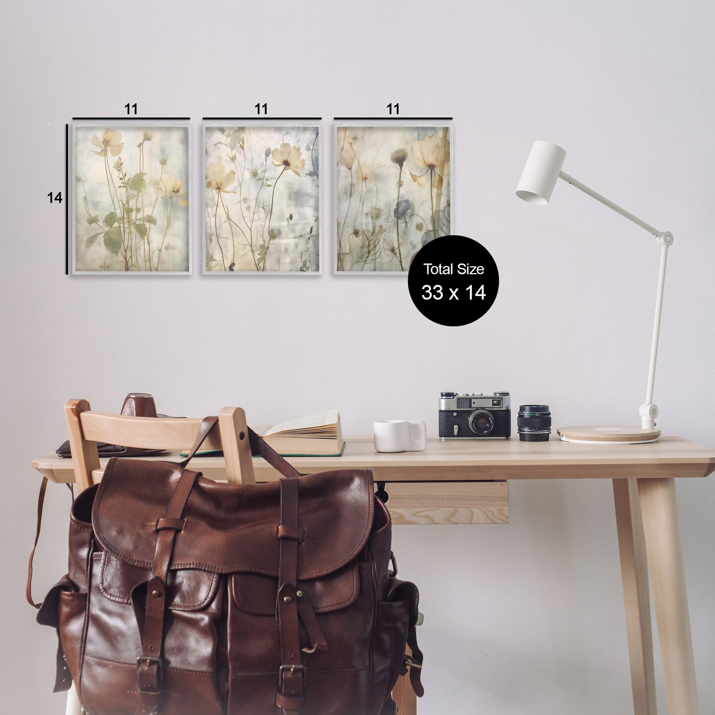 Stupell Industries Soft Blooming Botanicals 3pc Framed Giclee Wall Art Set Design by Lettered and Lined