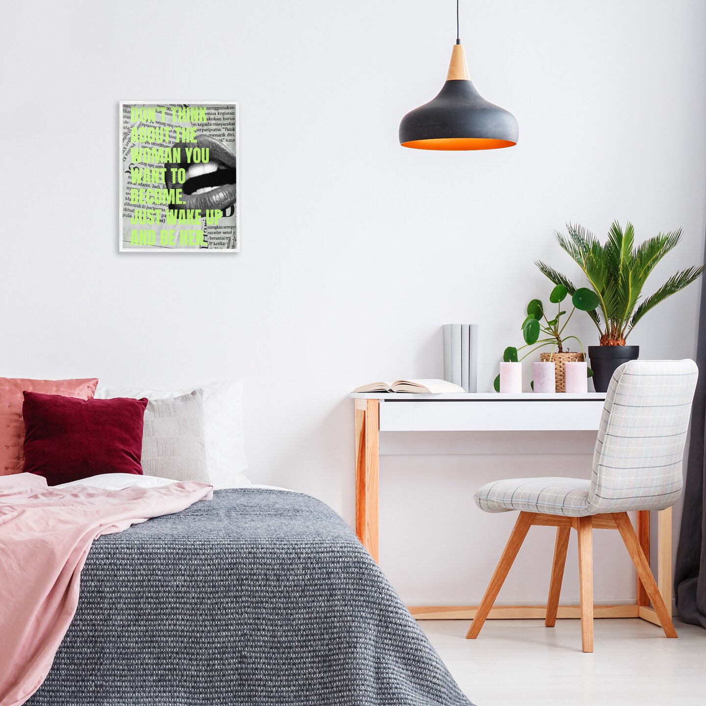 Stupell Industries Wake Up & Be Her Inspiring Framed Giclee Wall Art Design by House of Lulu