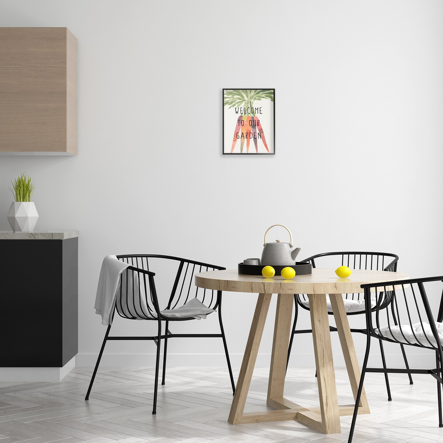 Stupell Industries Welcome Garden with Carrots Framed Giclee Wall Art Design by Annie Warren