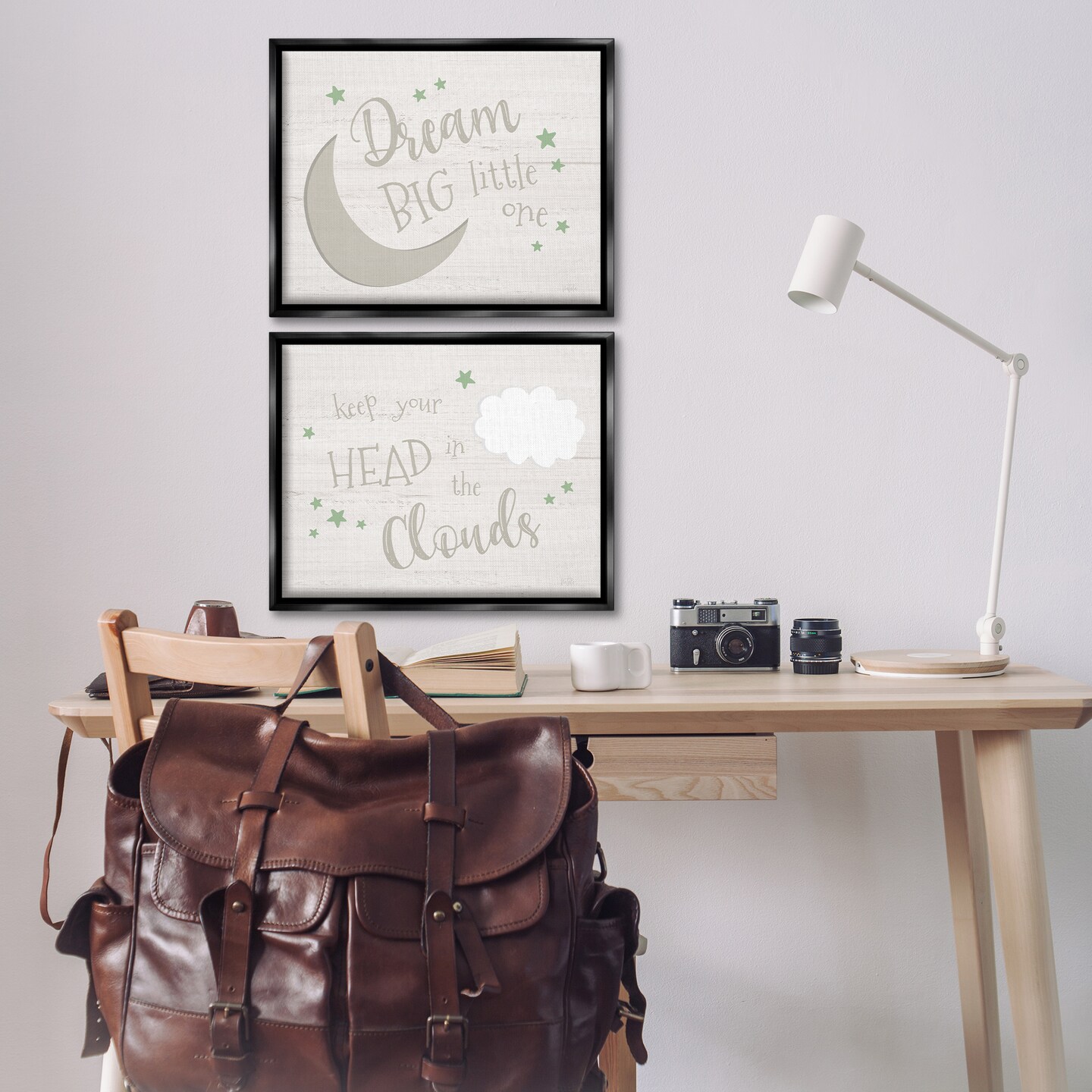 Stupell Industries Nursery Dreams Quotes 2pc Floater Framed Canvas Wall Art Set Design by Natalie Carpentieri