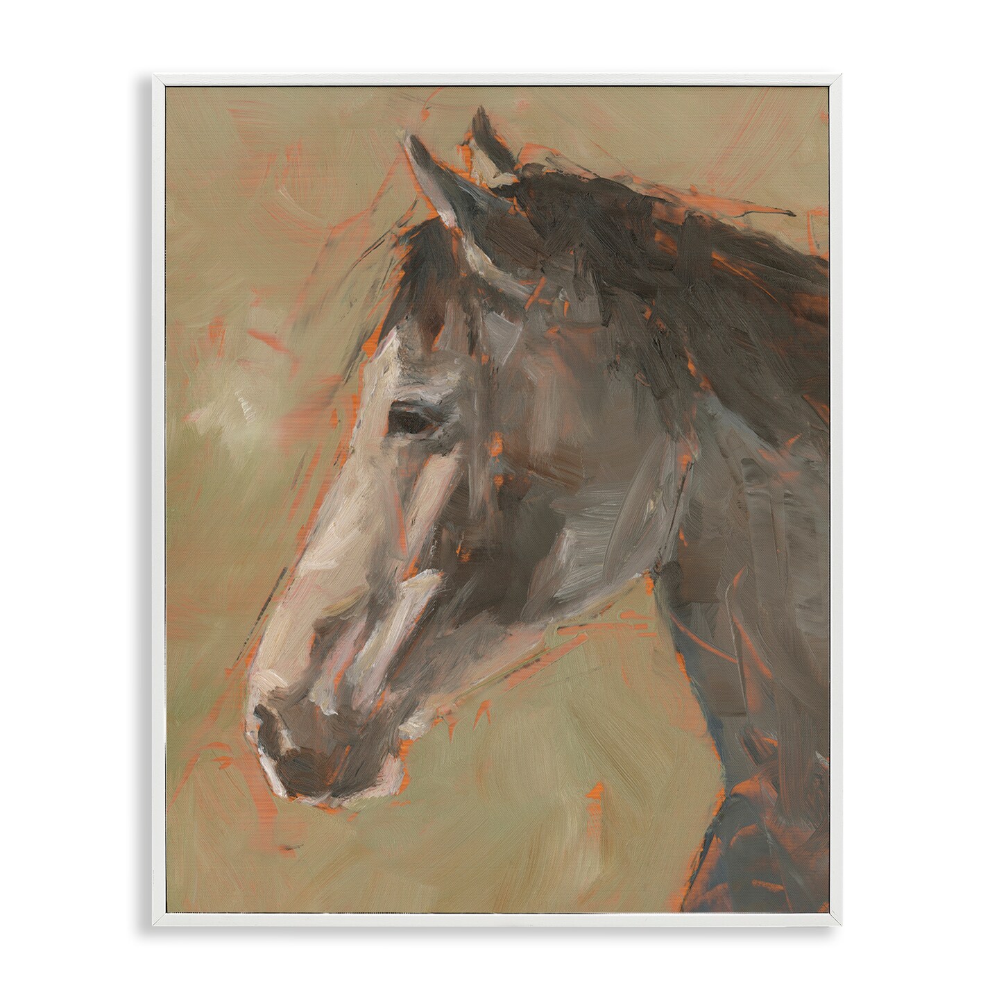 Stupell Industries Neutral Brown Horse Framed Giclee Wall Art Design by Ethan Harper