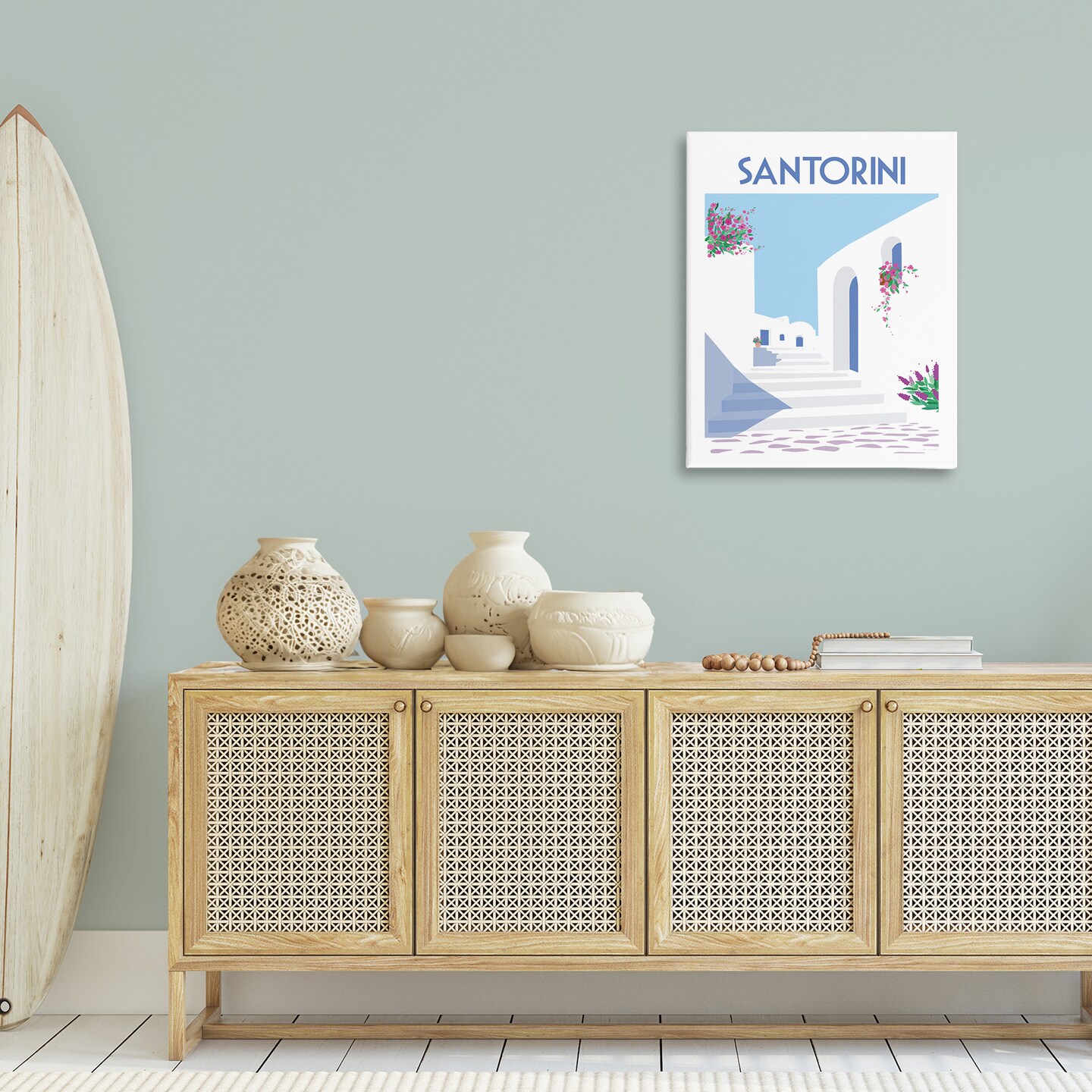 Stupell Industries Santorini White Architecture Canvas Wall Art Design by Omar Escalante