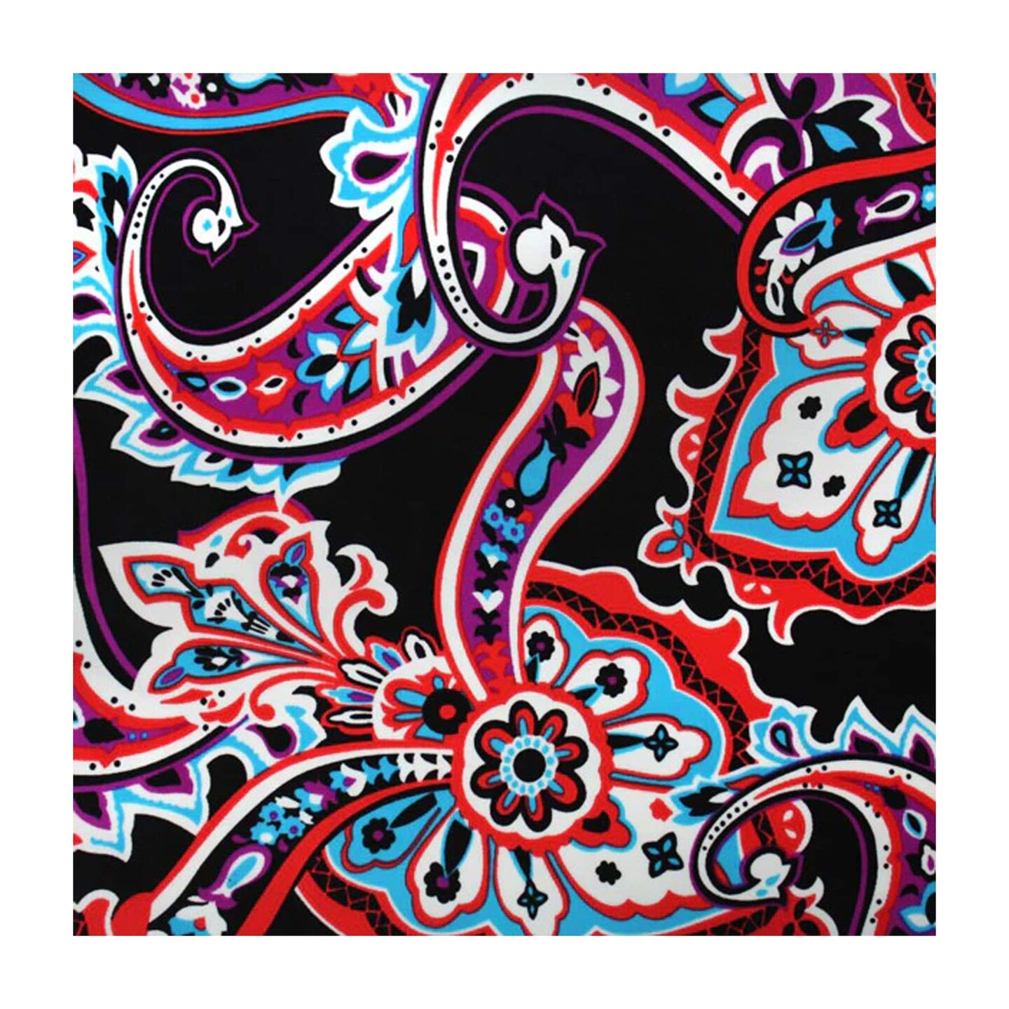 Vibrant Paisley Printed Spandex
