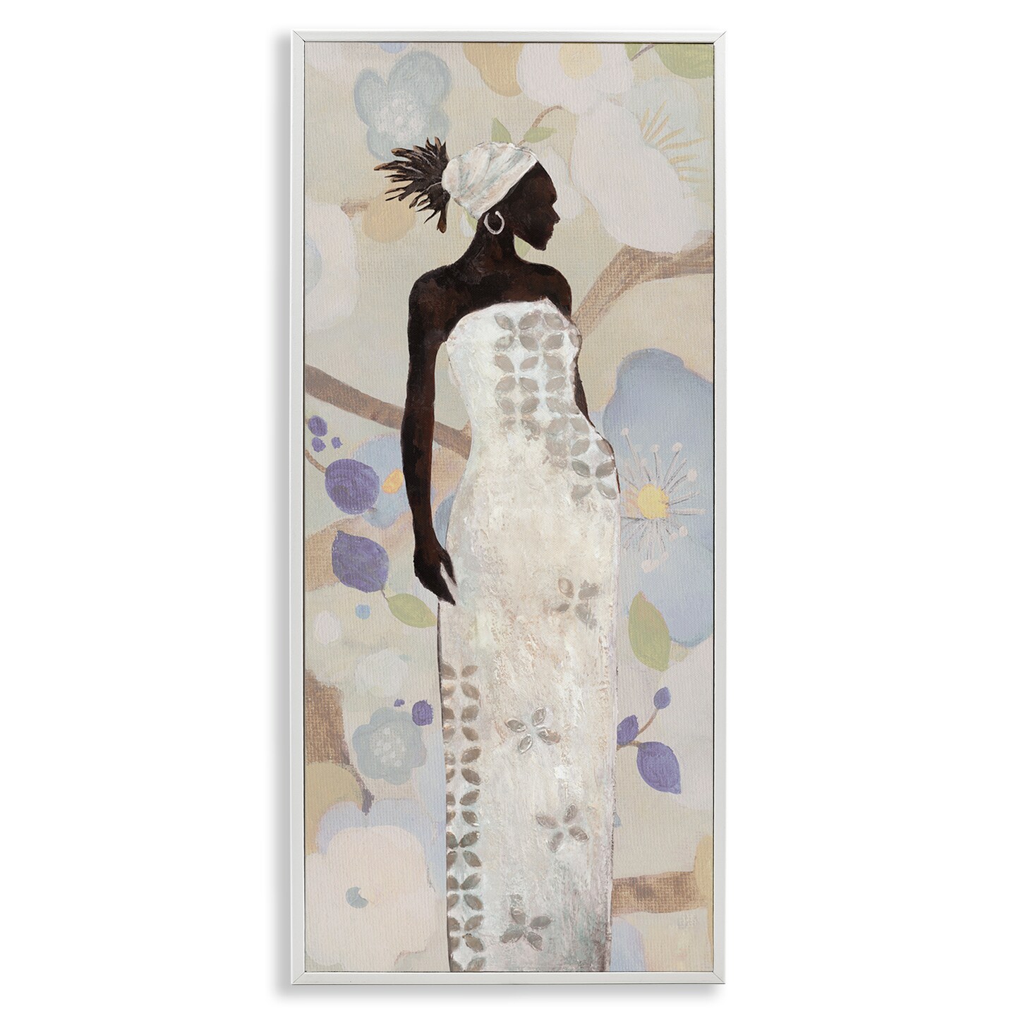 Stupell Industries Stylish Woman Neutral Tones Framed Giclee Wall Art  Design by Janet Tava, Size: 10 in x 24 in, Model: White Framed | Michaels