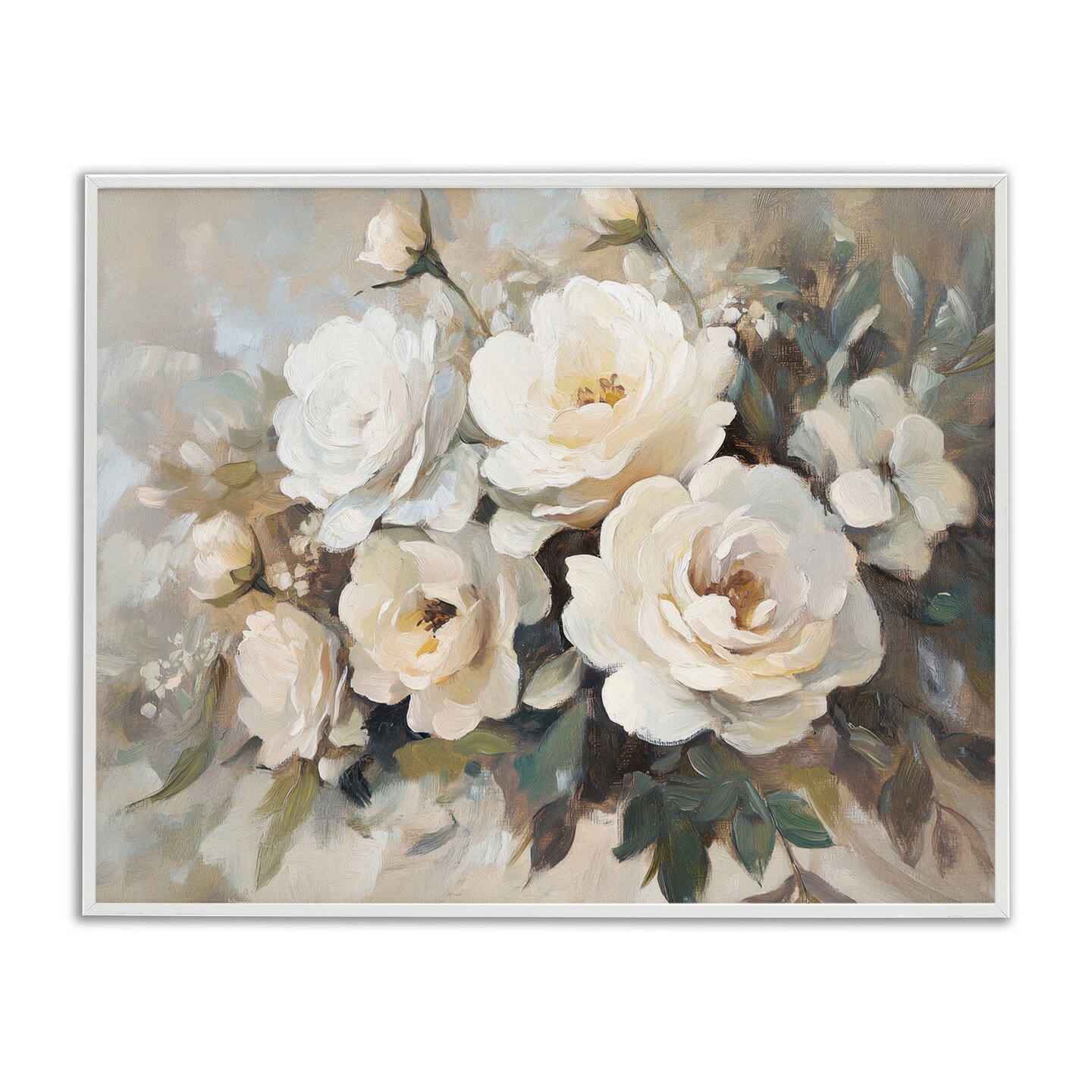Stupell Industries Blushing Cream Bouquet Framed Giclee Wall Art Design by Petal Prints Design