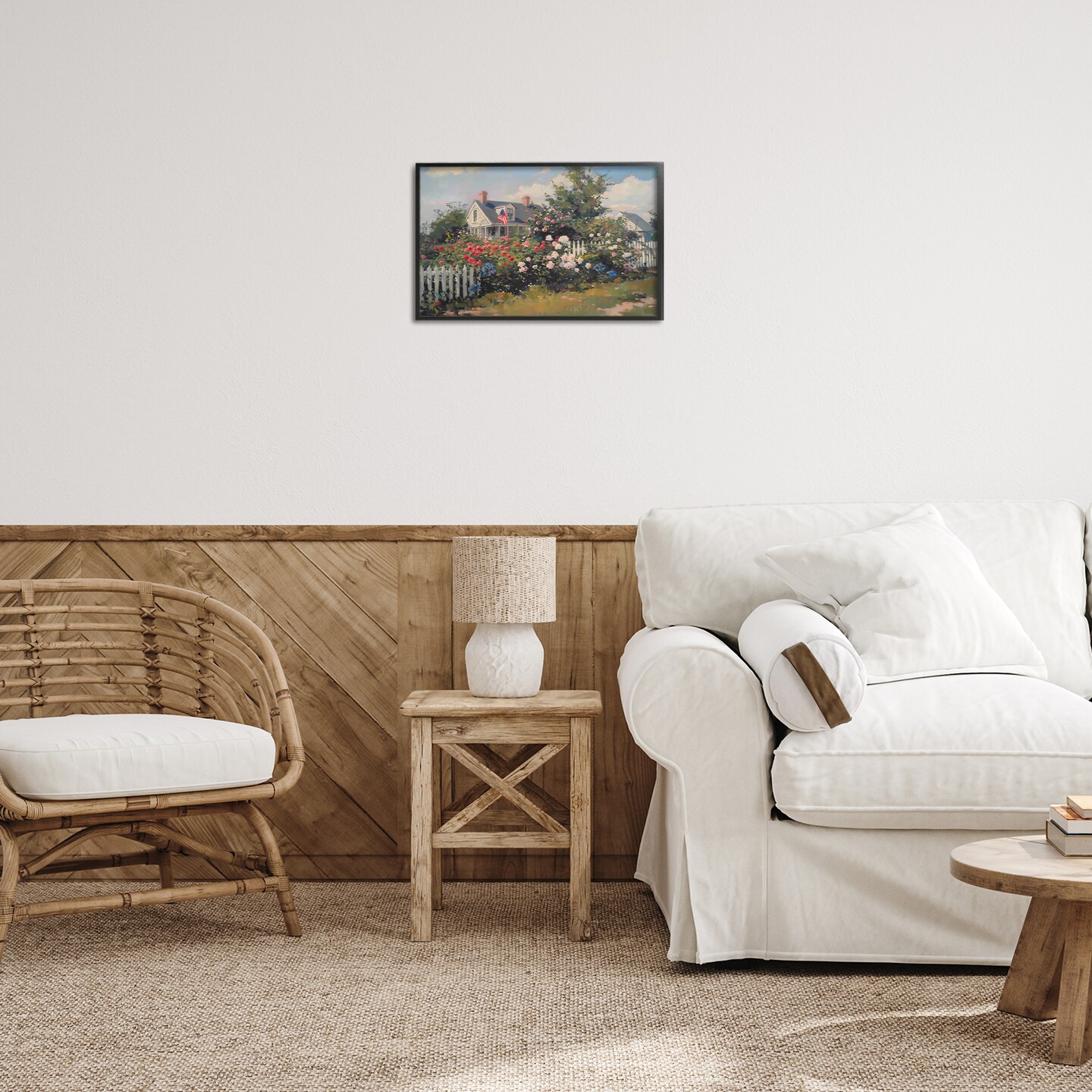 Stupell Industries Patriotic Cottage Garden Framed Giclee Wall Art Design by Arlington Prints