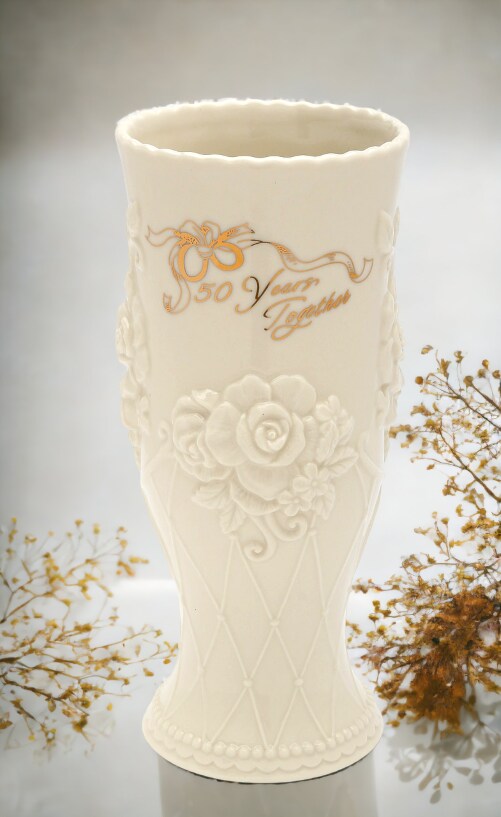 Ceramic 50th Anniversary Flower Vase, Anniversary D&#xE9;cor or Gift