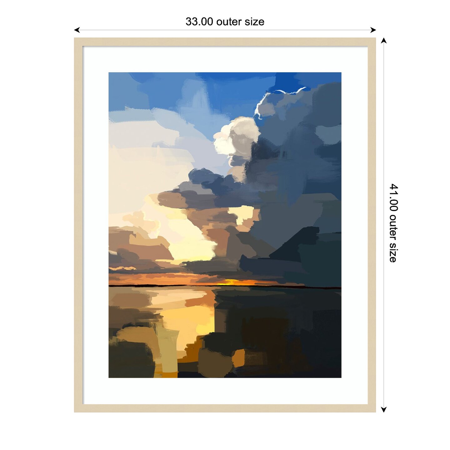 Abstract Seascape I by Emily Kalina Wood Framed Wall Art Print