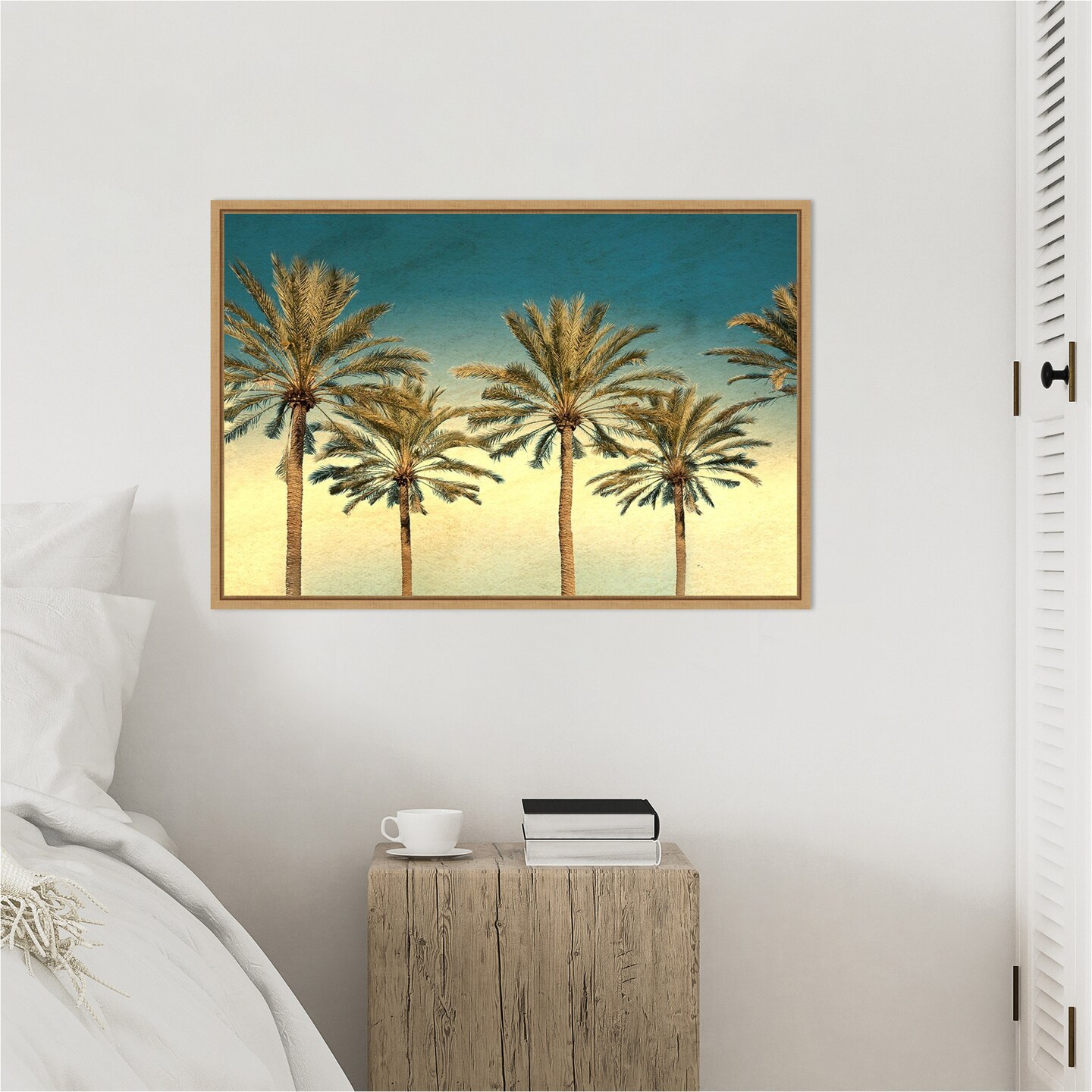 Distressed Palm Trees by Daniel Stein Framed Canvas Wall Art