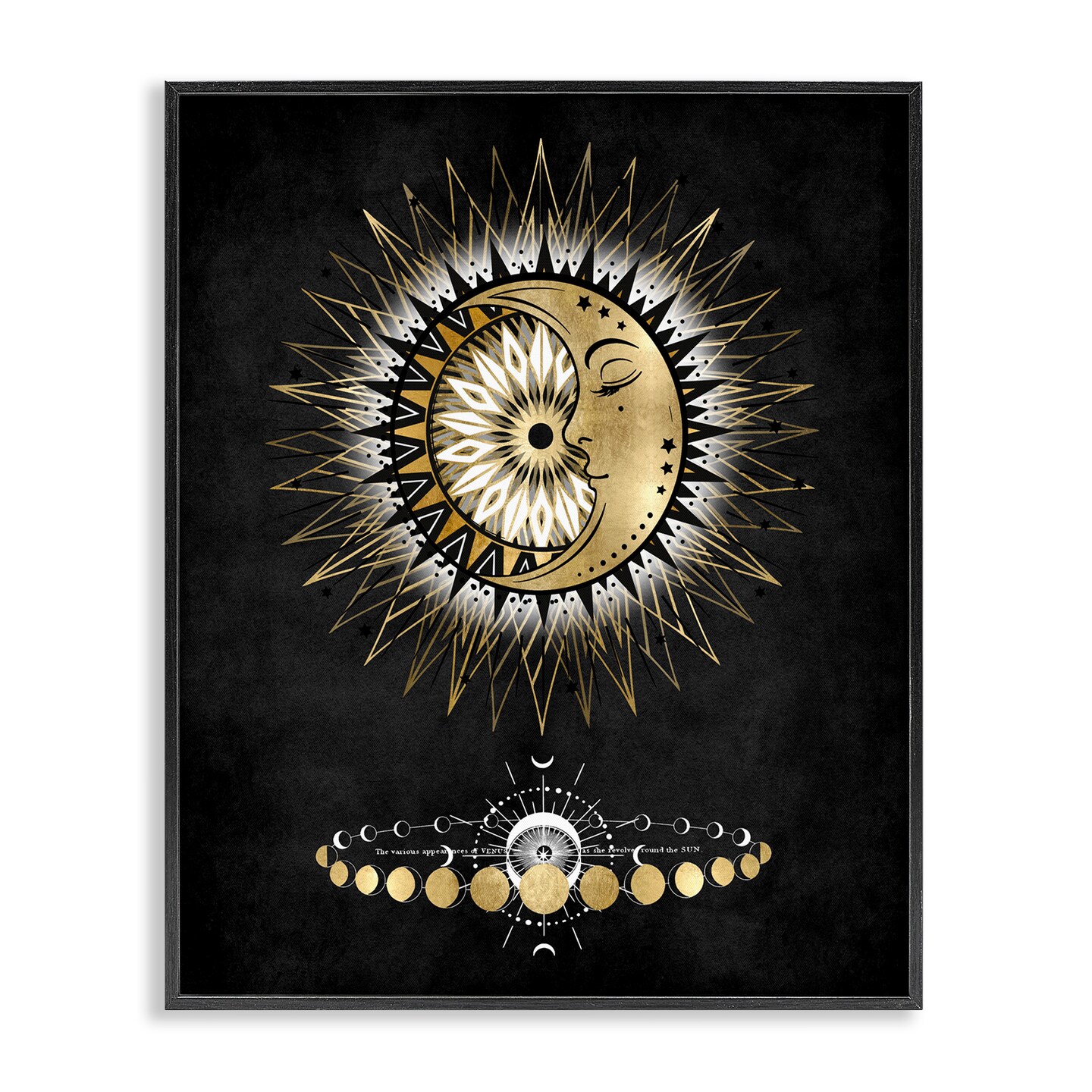 Stupell Industries Lunar Phrases Astrology Framed Giclee Wall Art Design by Oliver Jeffries