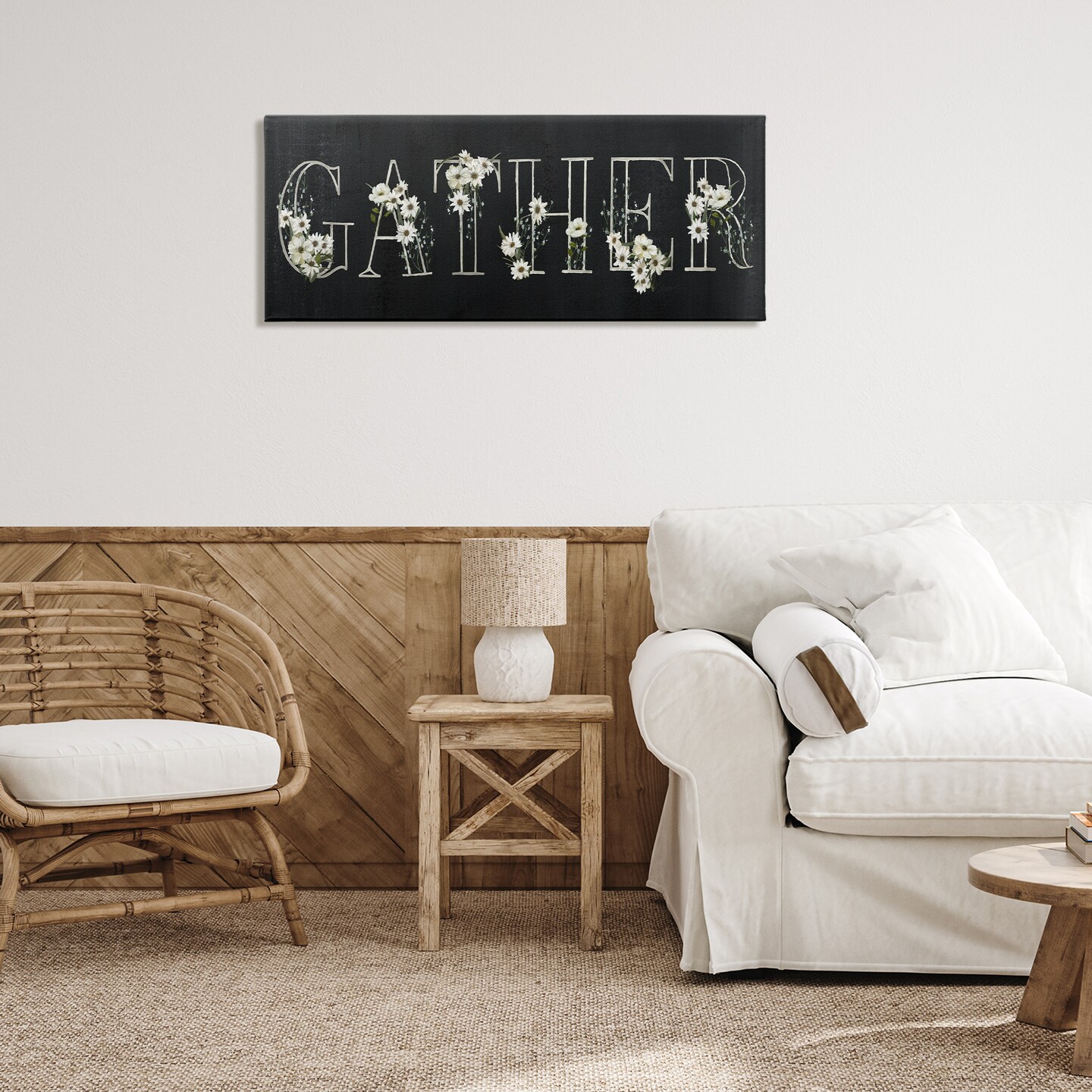 Stupell Industries Chalkboard &#x26; Floral Gather Canvas Wall Art Design by Nan