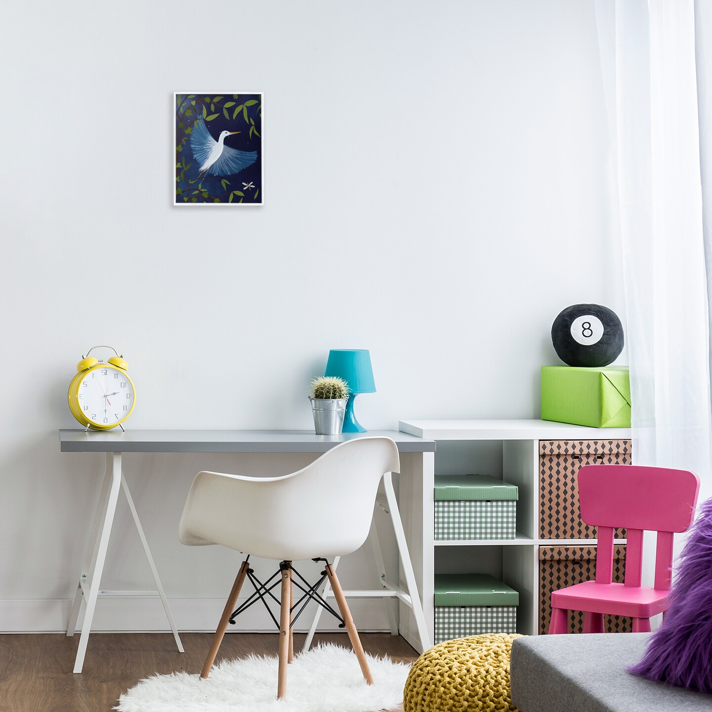 Stupell Industries Heron in Night Forest Framed Giclee Wall Art Design by Michelle Ingari Designs