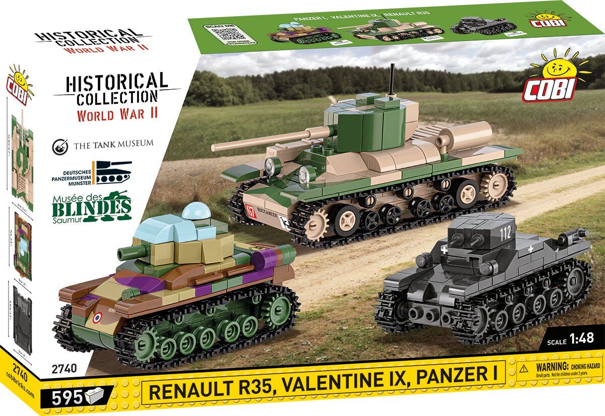 COBI Historical Collection WWII Renault R35, Valentine IX and Panzer I