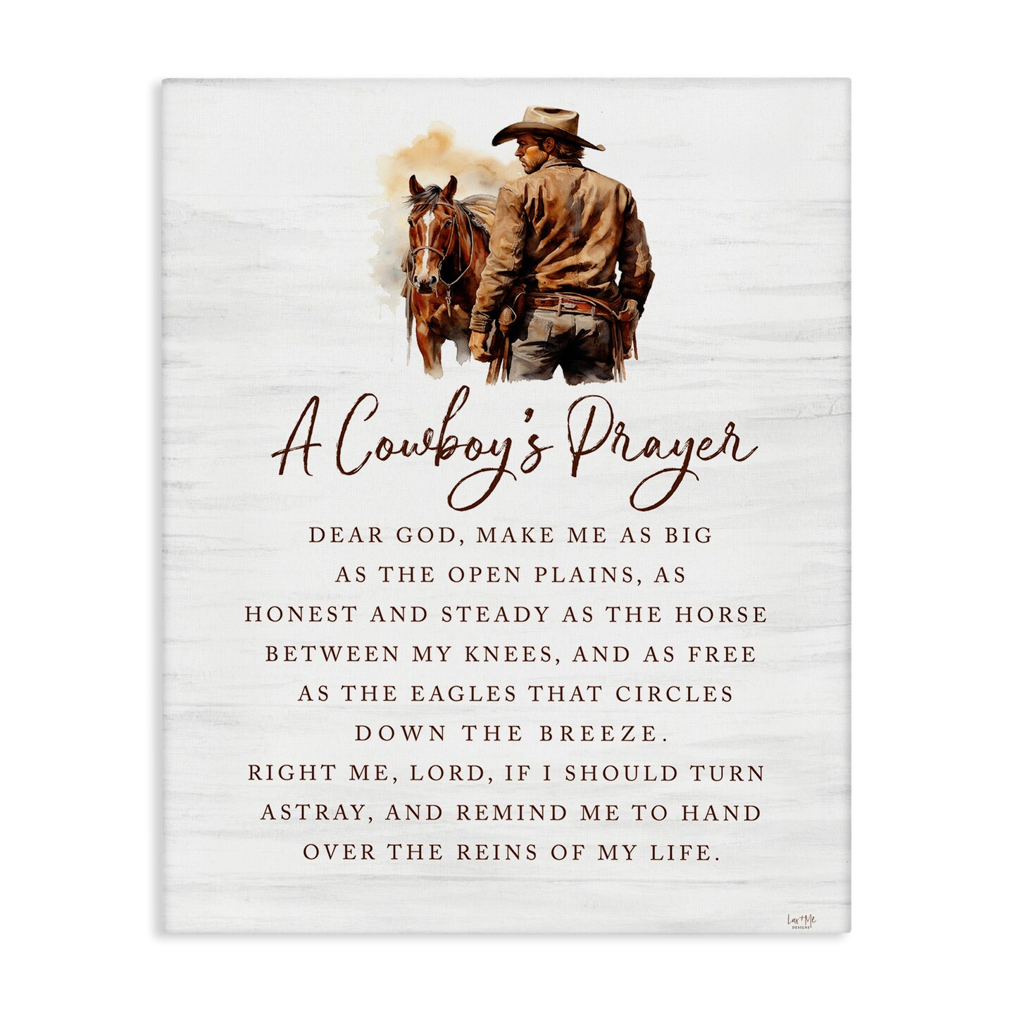 Stupell Industries Heartfelt Cowboy's Prayer Canvas Wall Art Design by Lux + Me Designs