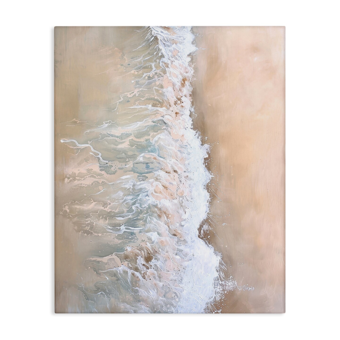 Stupell Industries Neutral Coast Wave Crash Canvas Wall Art Design by Petal Prints Design