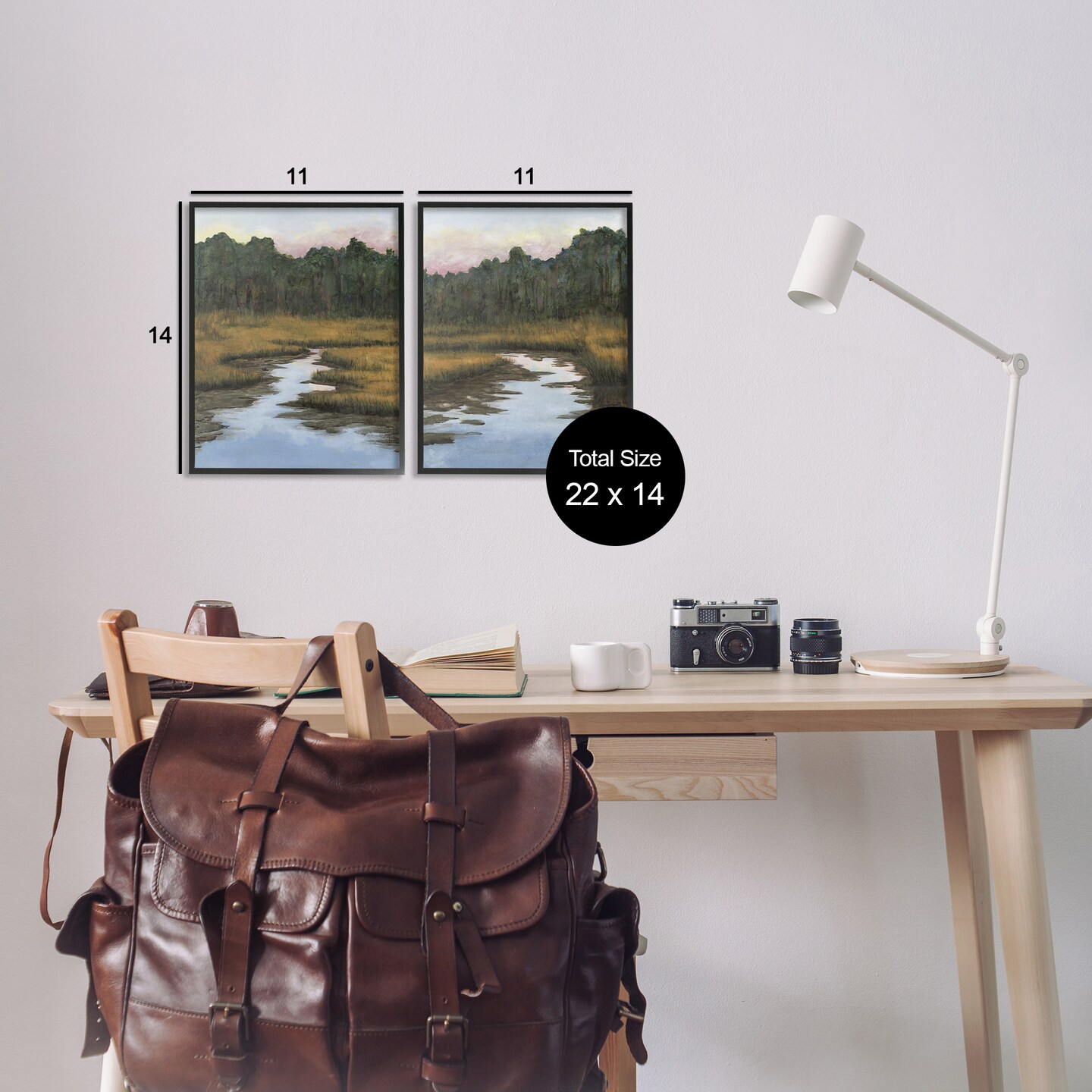 Stupell Industries Natural Creek in Countryside 2pc Framed Giclee Wall Art Set Design by Michael Willett